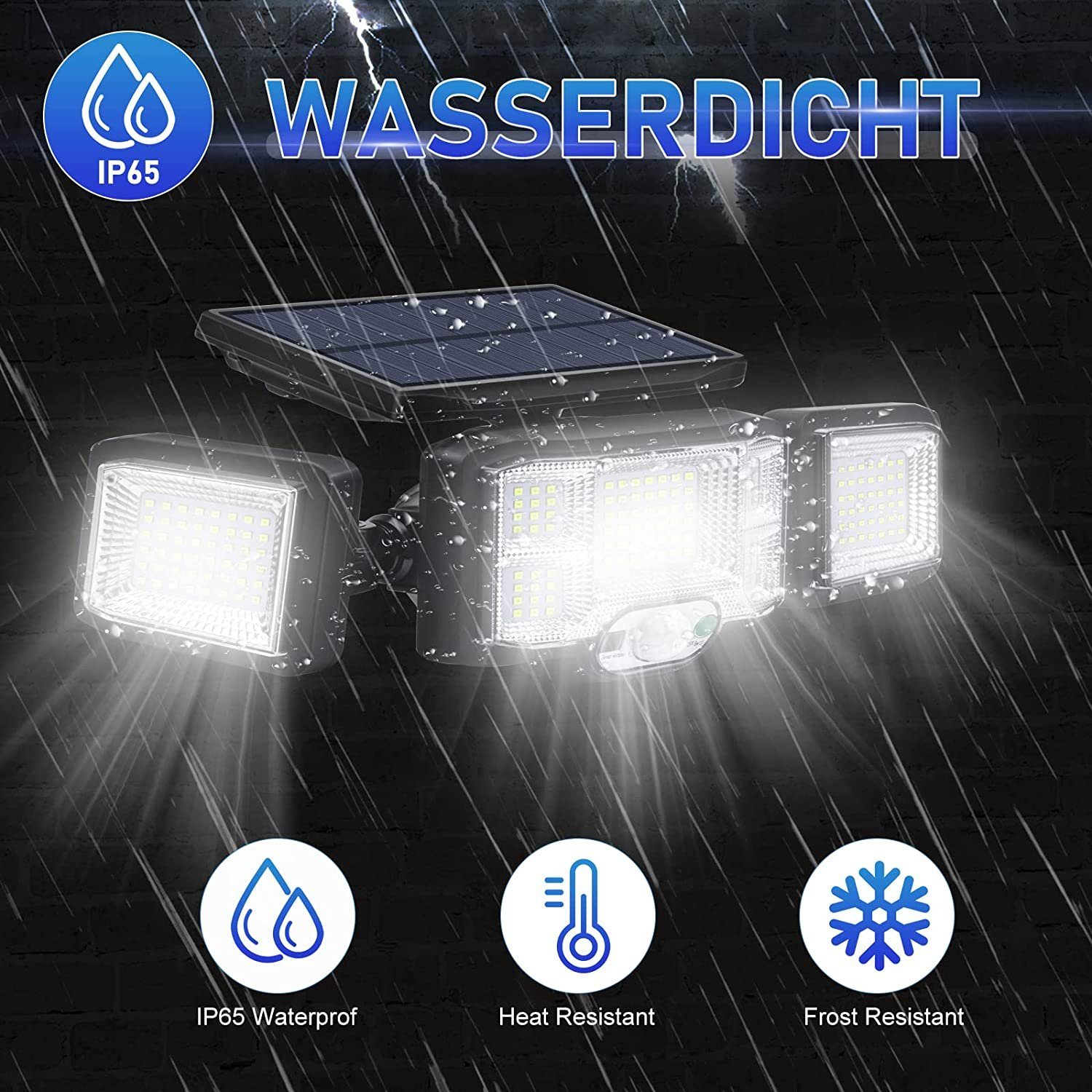 GelldG LED Solarlampen Bewegungsmelder, Strahler Solarleuchte für mit LED Wasserdicht Außen