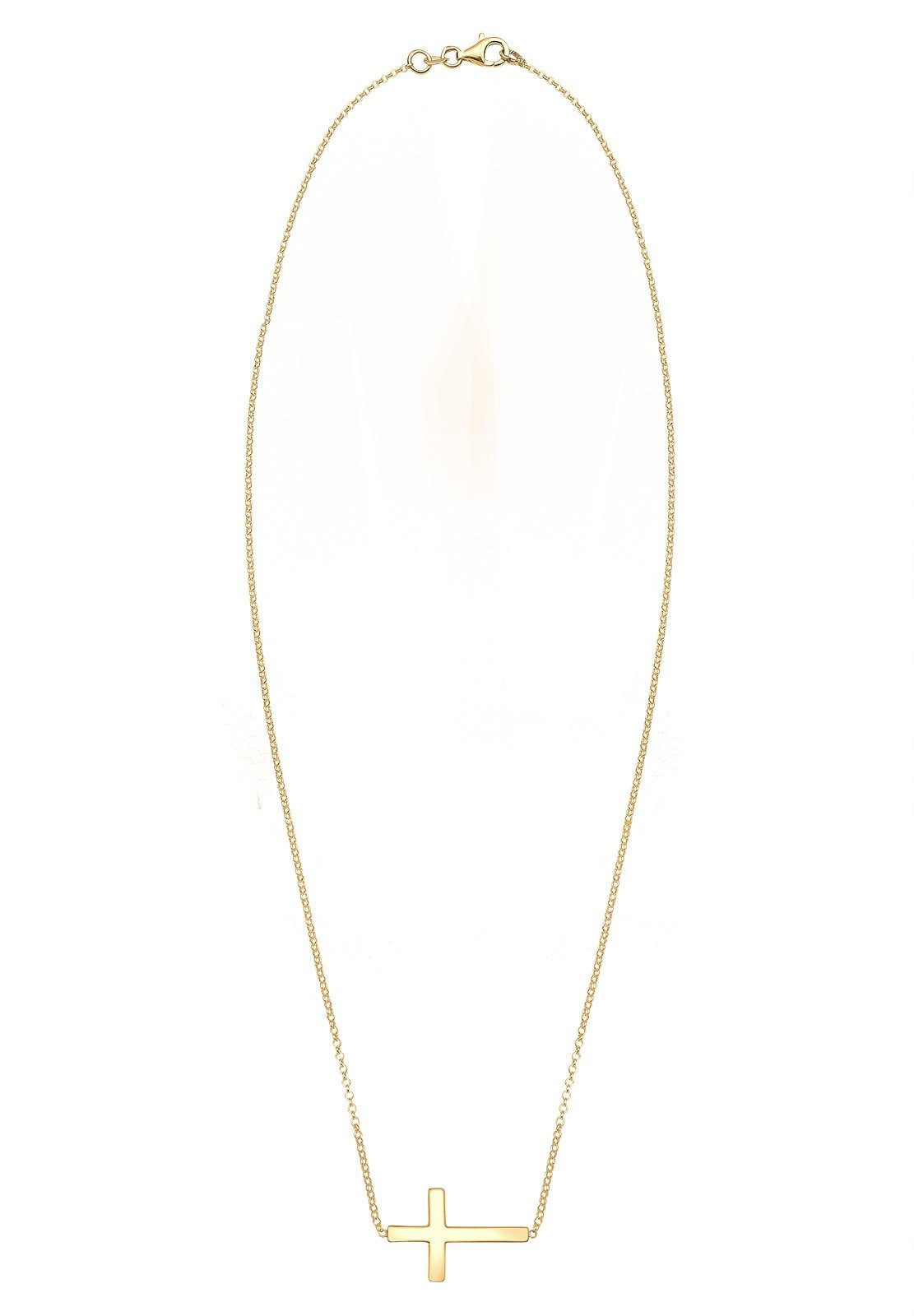 Elli Kette mit Anhänger Kreuz Faith 925 Sterling Silber Kommunion