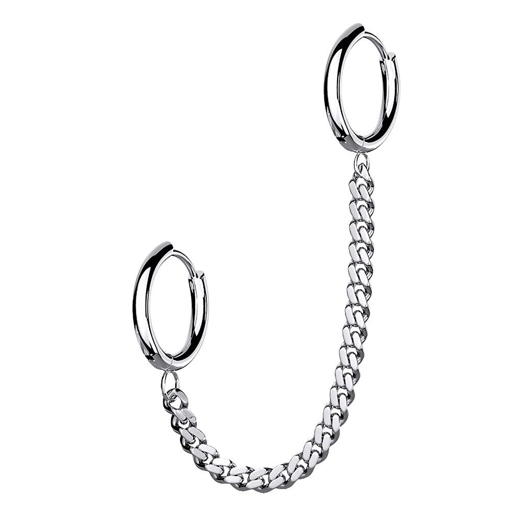 Piercing-Set Ohrring mit Clicker Helix Cartilage Ohr Piercing mit Kette Silber