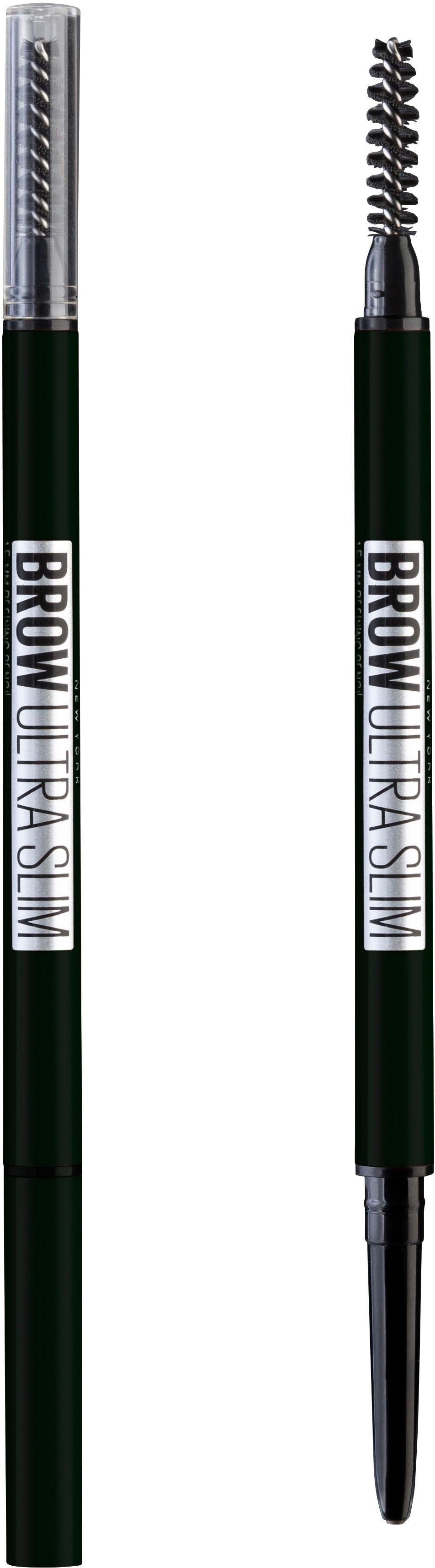 Brow black Augenbrauen für MAYBELLINE 6 YORK Ultra NEW Browliner Augenbrauen-Stift definierte Slim Liner, Nr. brown