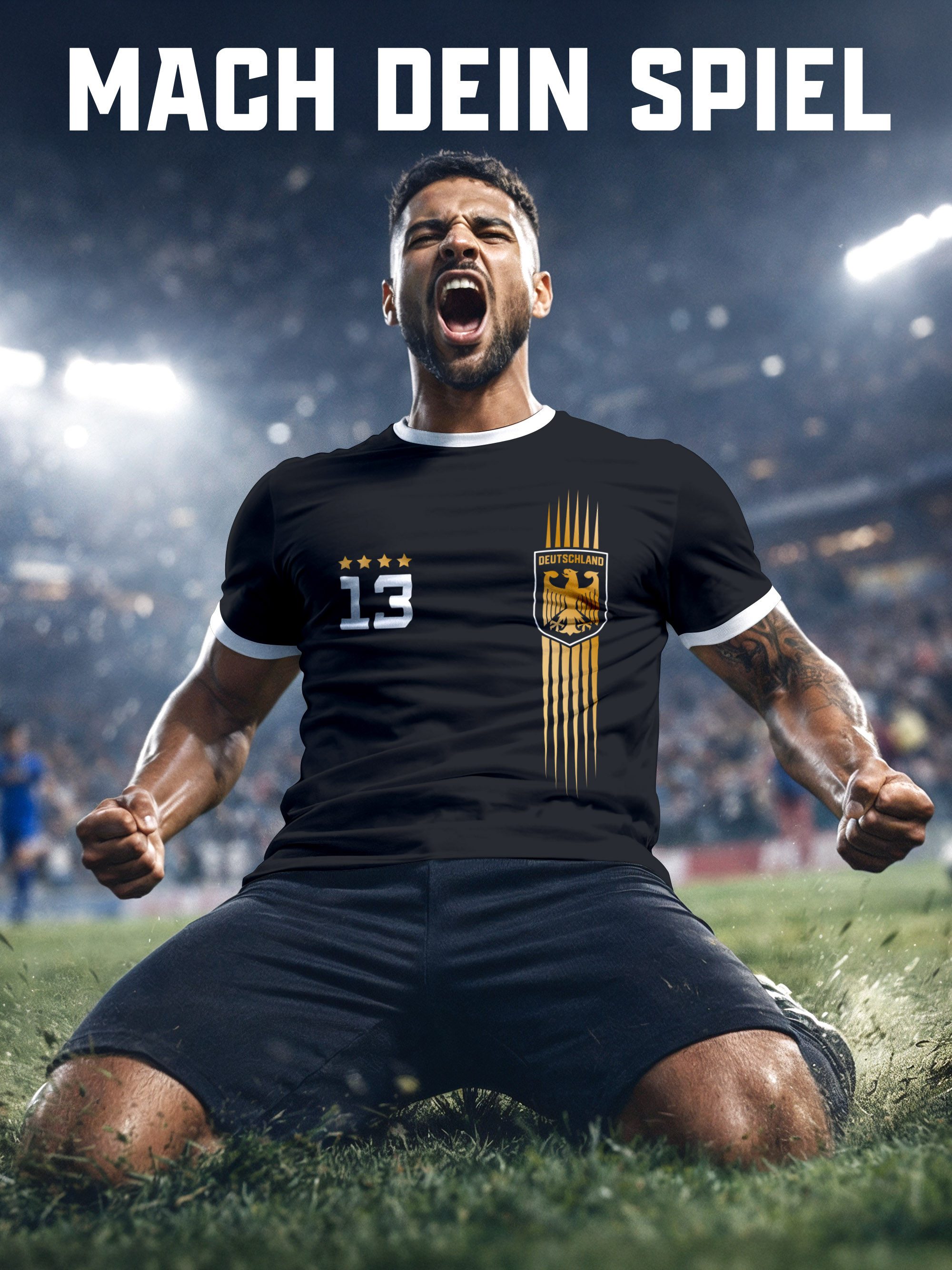 MoonWorks Print-Shirt Herren T-Shirt Deutschland Trikot Fußball WM Fußball-Sommer 2026 mit Print