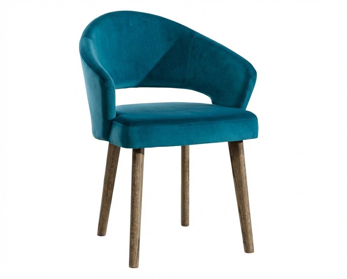 JVmoebel Esszimmerstuhl Blauer Polsterstuhl aus Massivholz für Esszimmer und Küche, Made in Europe