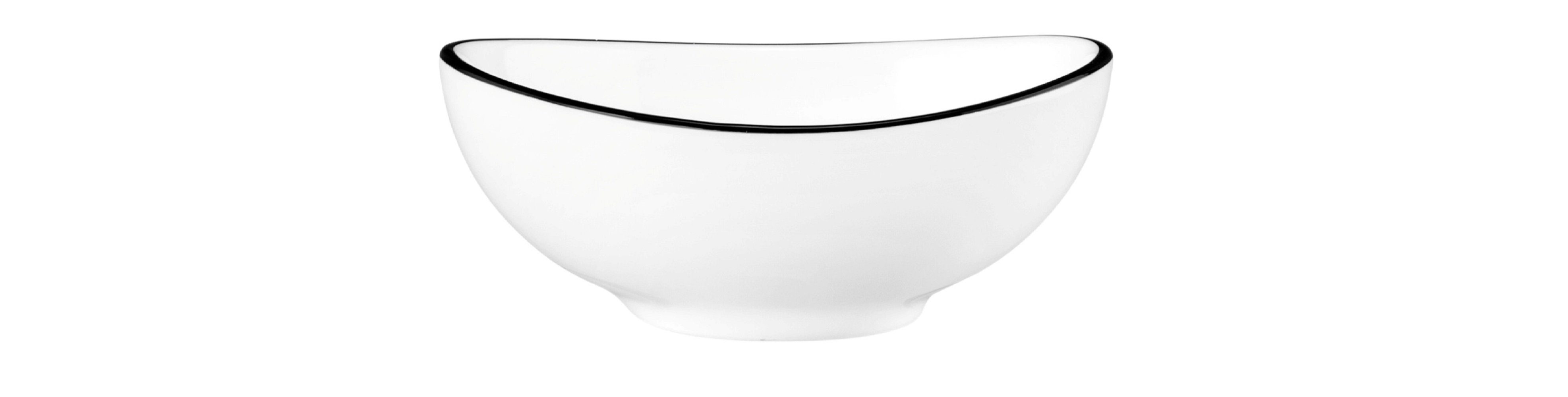 Line" Seltmann Bowl Schüssel oval Life Bowl) 9 Weiden Porzellan, (1 "Black cm, Modern
