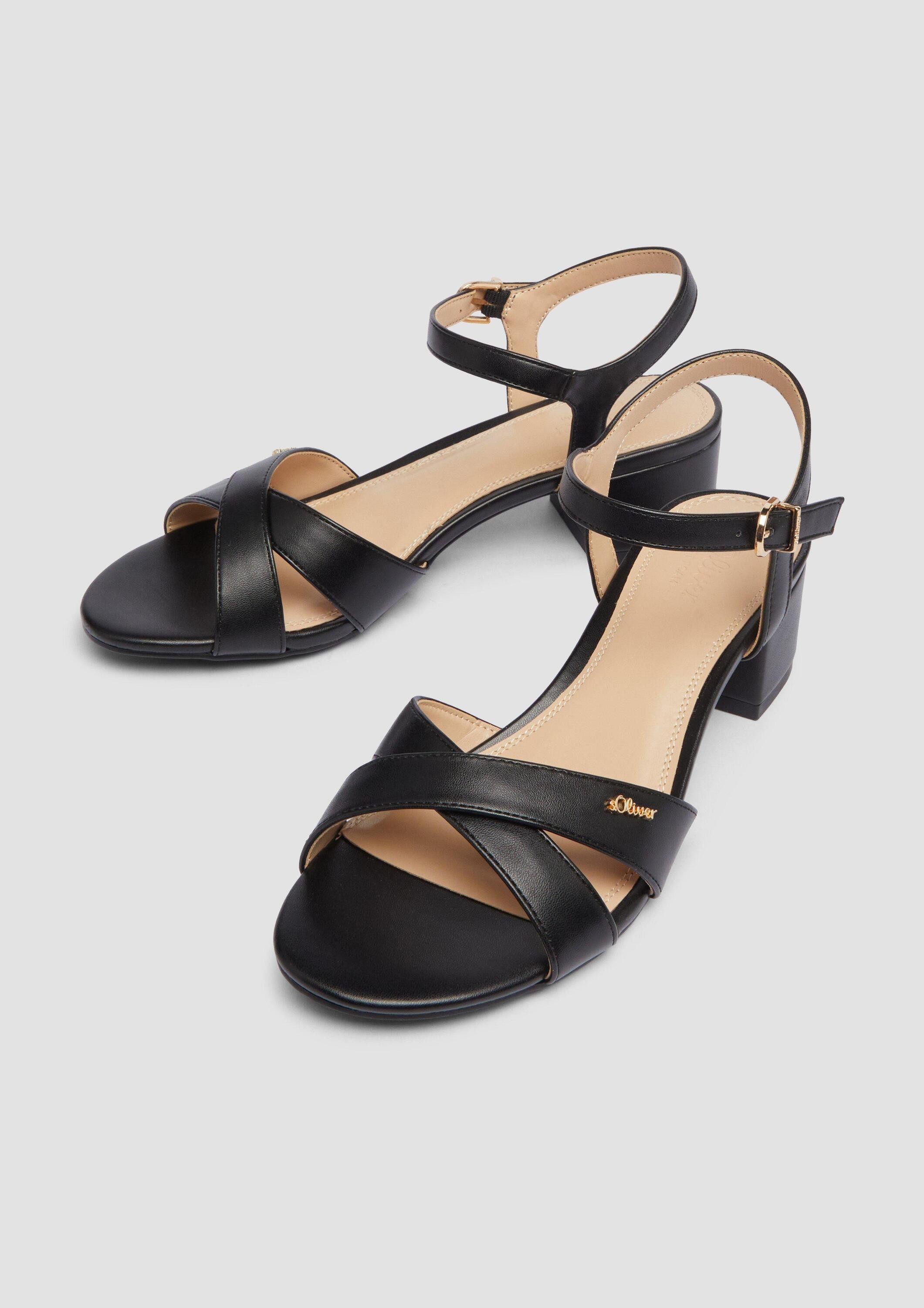 s.Oliver Pumps Sandale Pumps mit Blockabsatz in Leder-Optik