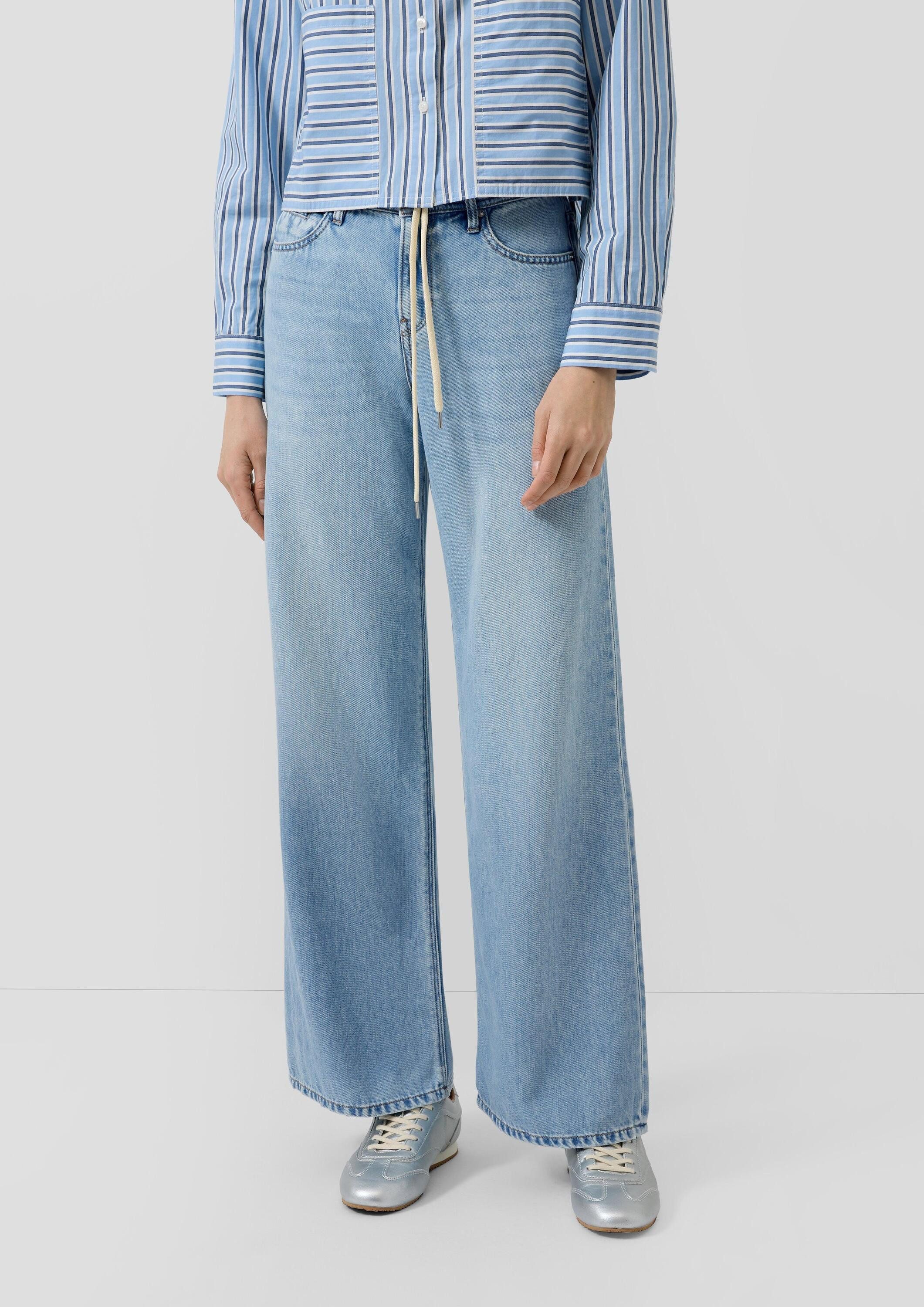 s.Oliver Weite Jeans Jeans-Hose SURI Jeans Suri / Regular Fit / Mid Rise / Wide Leg / mit Bindedetail