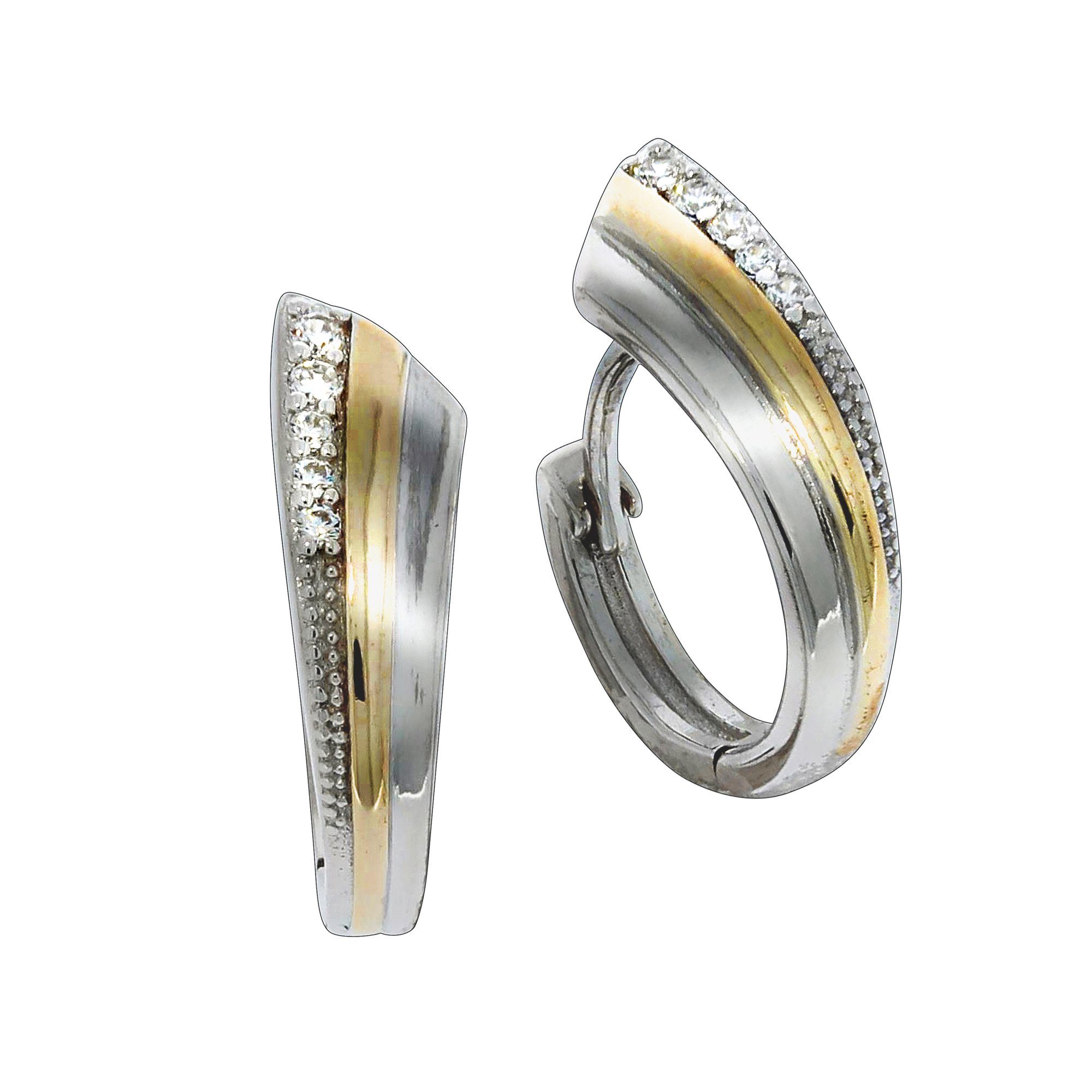 Vivance Paar Creolen 925 Silber vergoldet Zirkonia