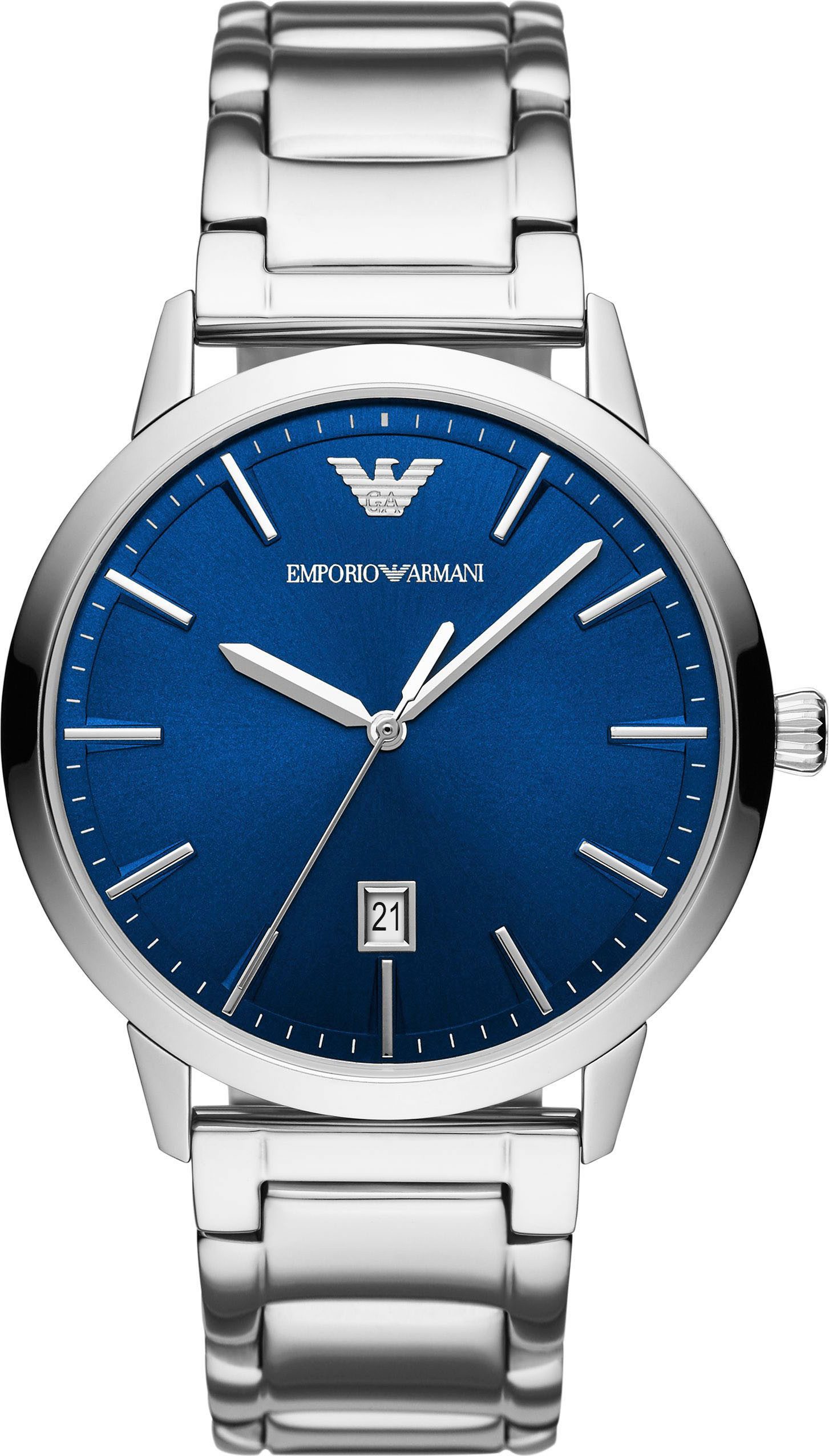 Emporio Armani Quarzuhr AR11311, Armbanduhr, Herrenuhr, Edelstahlarmband, analog, Tag
