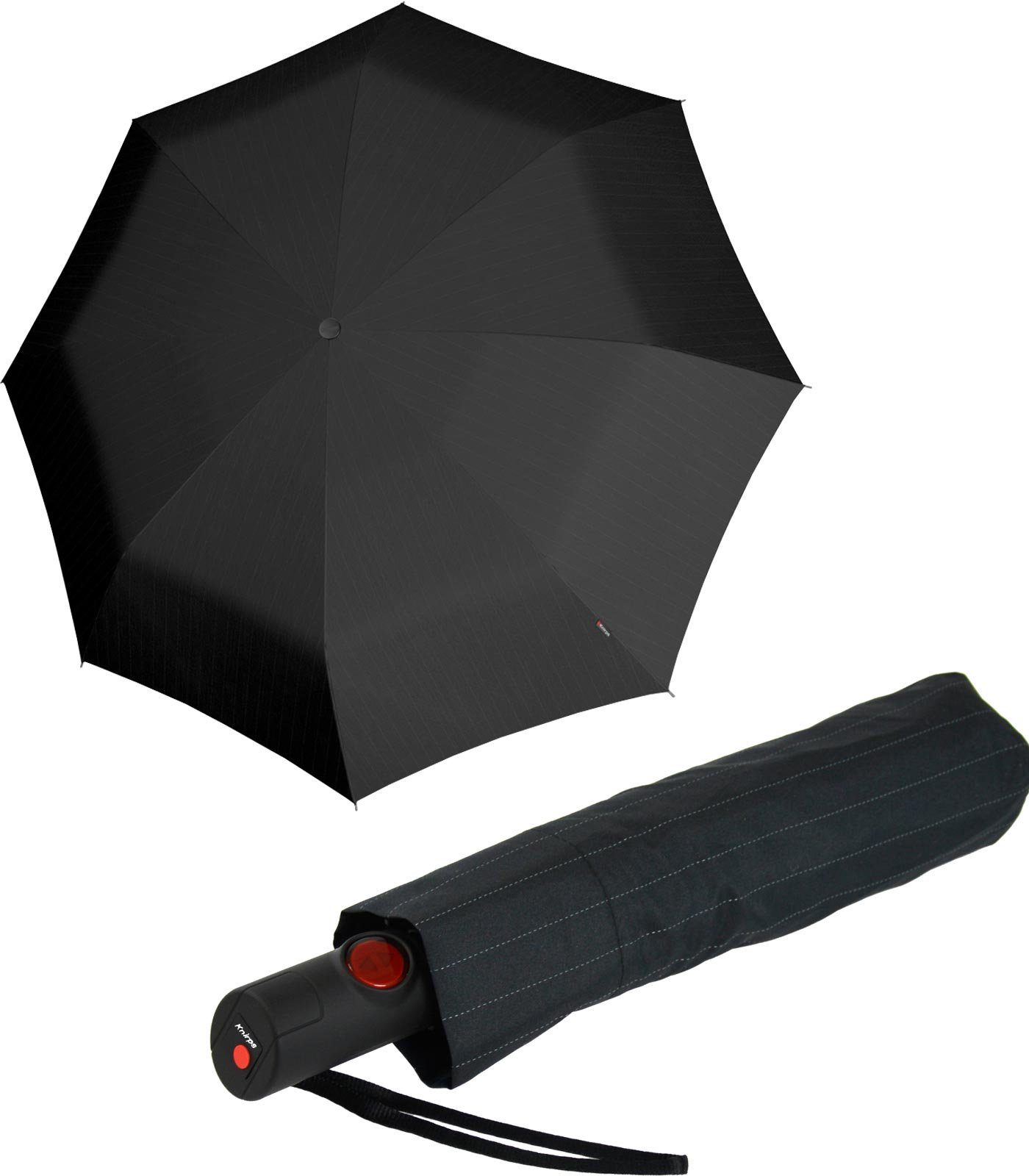 pinstripe black, stabil C.205 Auf-Zu-Automatik Langregenschirm und Knirps® Duomatic leicht