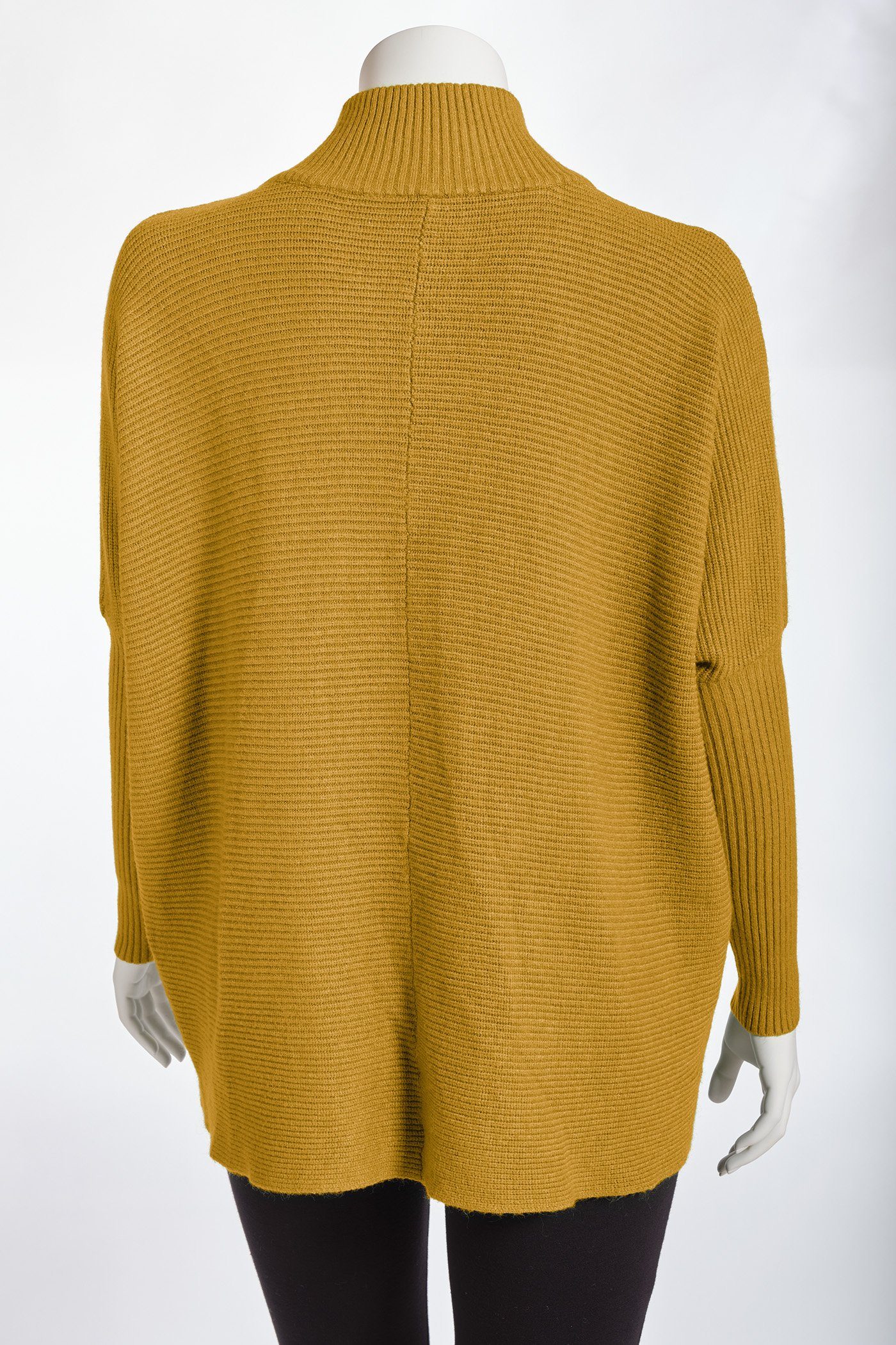 PEKIVESSA Strickpullover Oversized Rippstrick Pullover Damen Fledermausärmel (1-tlg) hinten länger