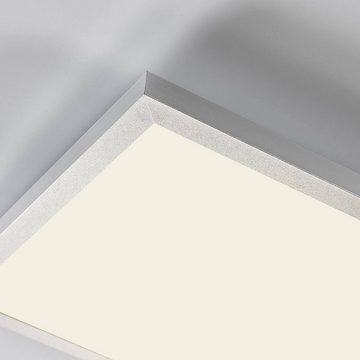 Arcchio LED Panel Arthur, LED-Leuchtmittel fest verbaut, universalweiß, Modern, Aluminium, PMMA, silber, weiß, inkl. Leuchtmittel, Bürolampe