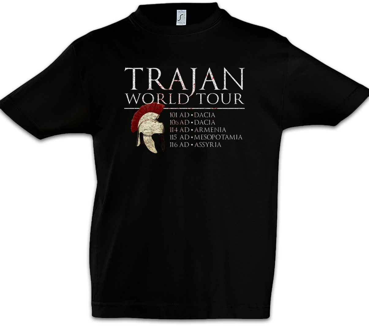 Print-Shirt Trajan World Tour Kinder T-Shirt Fun Princeps Kaiser Rom Roma Rome