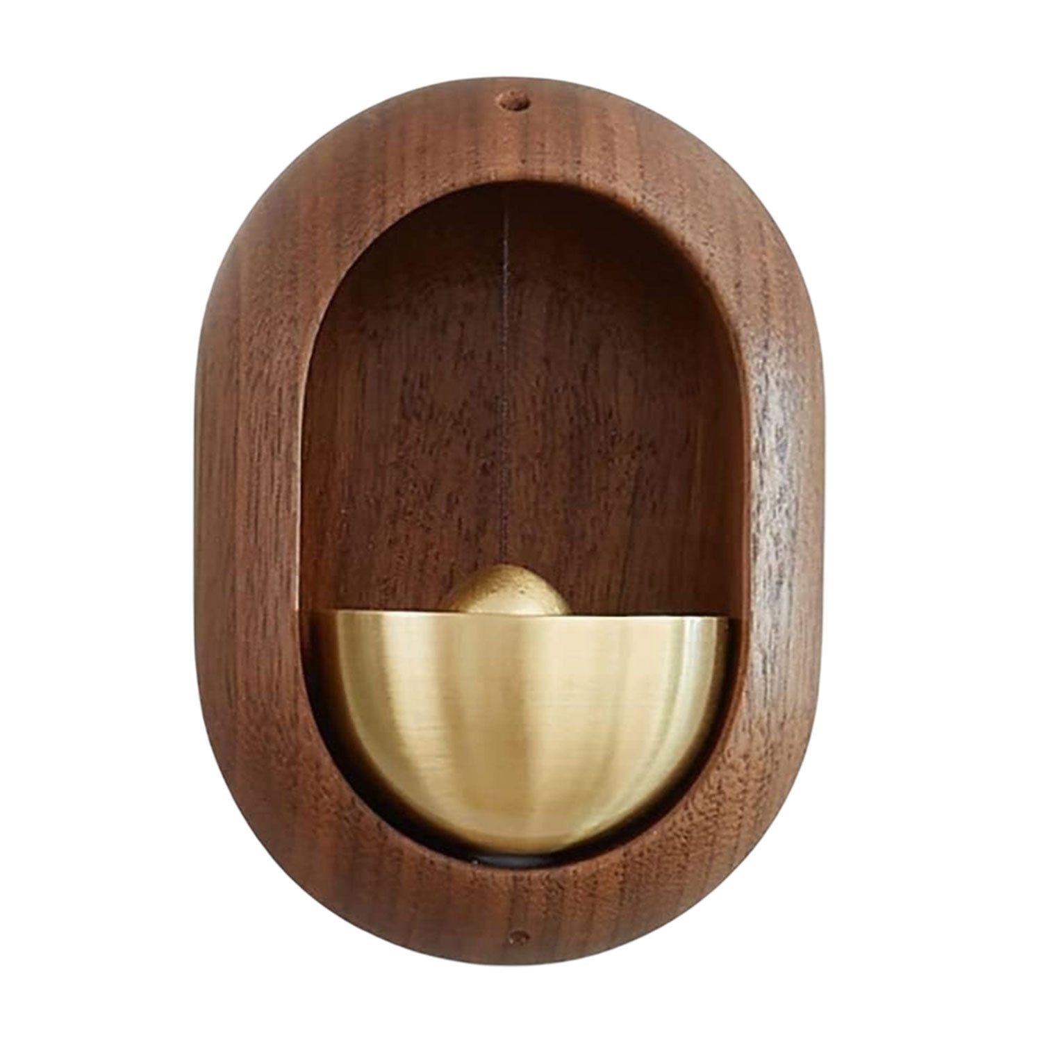 Refttenw Hausglocke Türglocke für Landhaus, Magnetische Türklingel aus Holz & Messing, Dunkelbraun