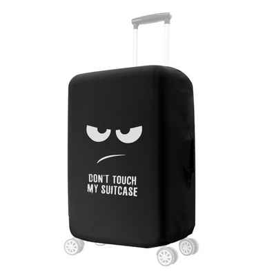 kwmobile Kofferhülle, Koffer Hülle - Elastische Kofferschutzhülle mit Reißverschluss - Reisekoffer Überzug Case - Größe: für Koffer (L) - Don't touch my Suitcase Design