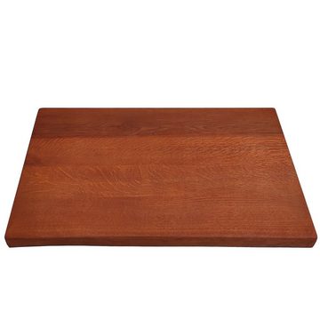DM-Handel Waschtischplatte Eiche Holz Waschbeckenplatte Mahagoni (von 40 cm bis 100 cm Breit massiv Holz Waschtisch, Naturkant Waschbecken), 40 mm stark