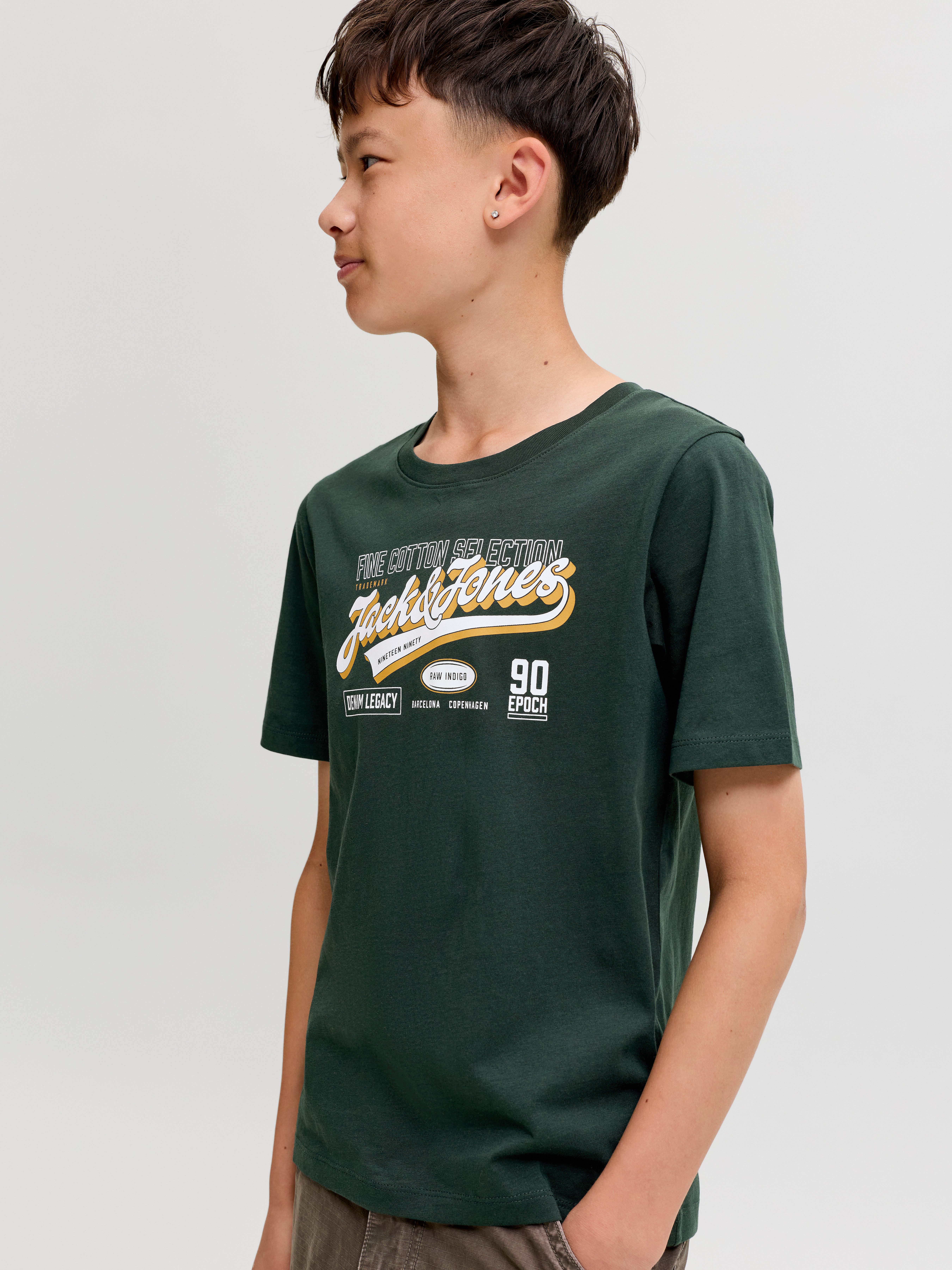 Jack & Jones Junior Rundhalsshirt JJELOGO TEE SS O-NECK 2 COL AW26 SN JNR Baumwolle, regular fit – Bild 2 von 5