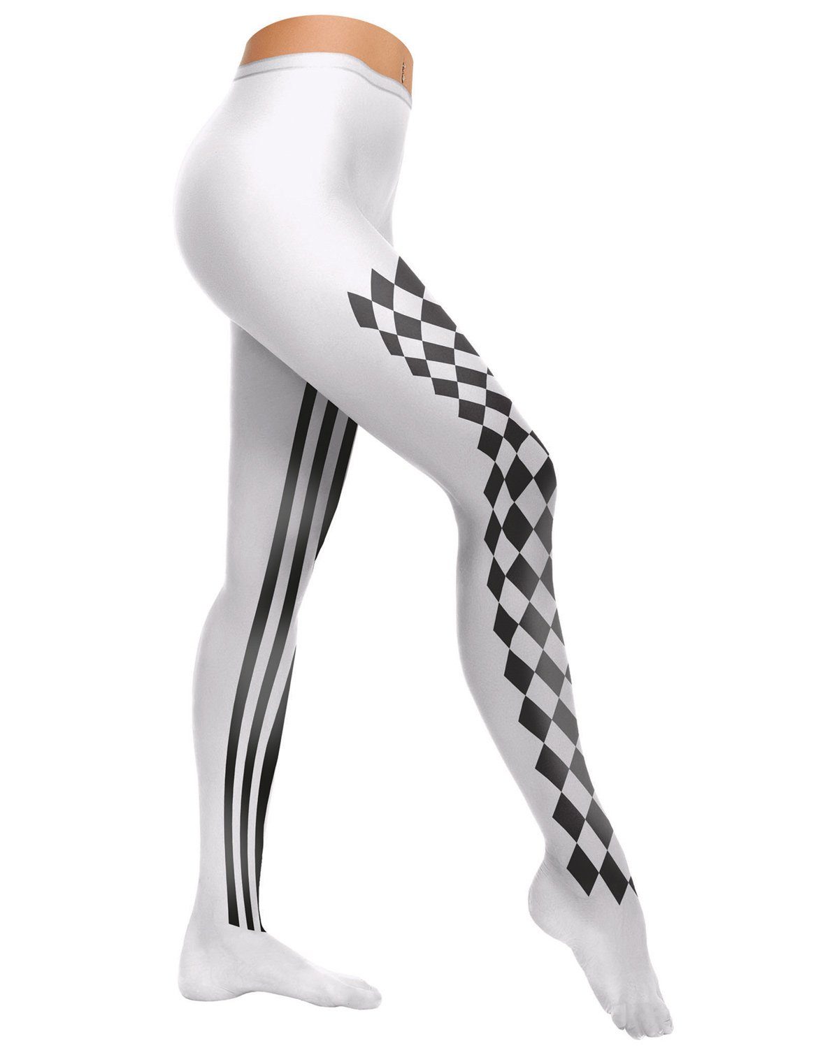 Funny Fashion Kostüm Strumpfhose 'Harlekin' für Damen, zum Pierrot Kos