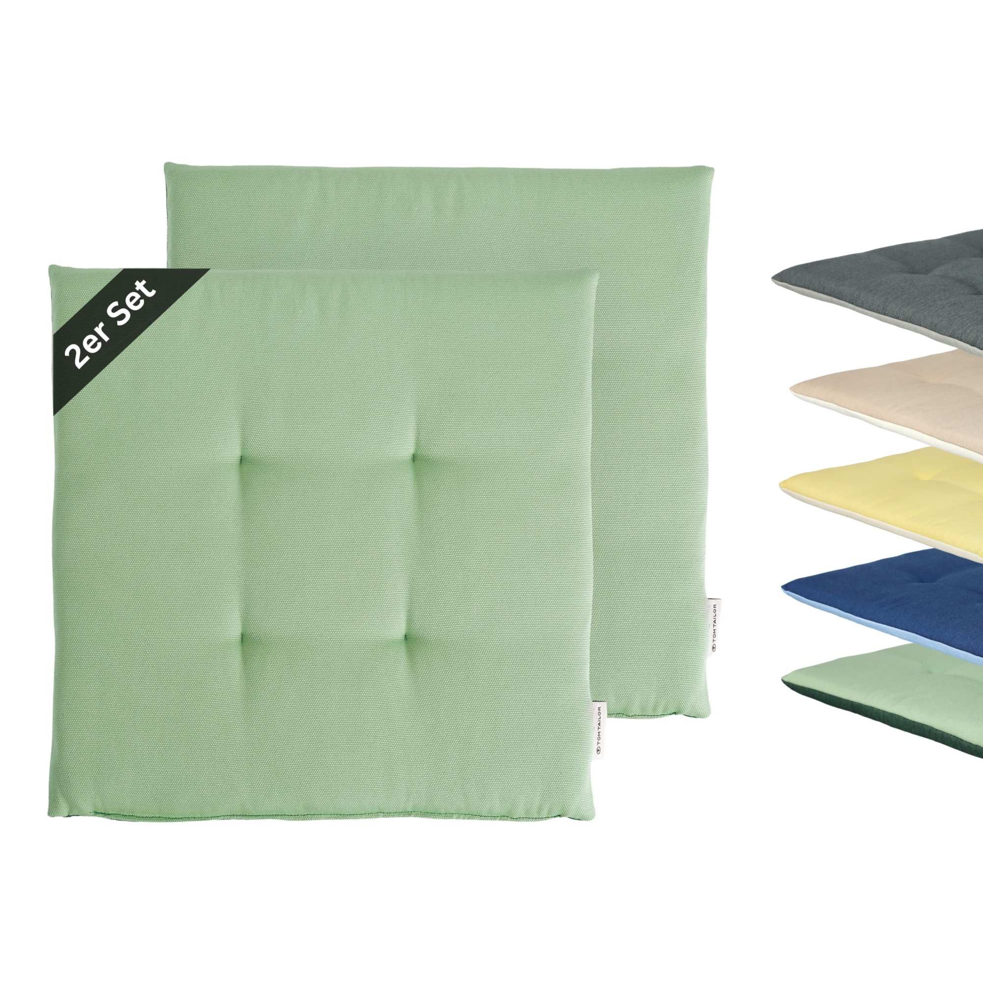 TOM TAILOR Stuhlkissen DOVE CHAIRPAD Outdoor Sitzkissen, 40 x 40 cm in Grün
