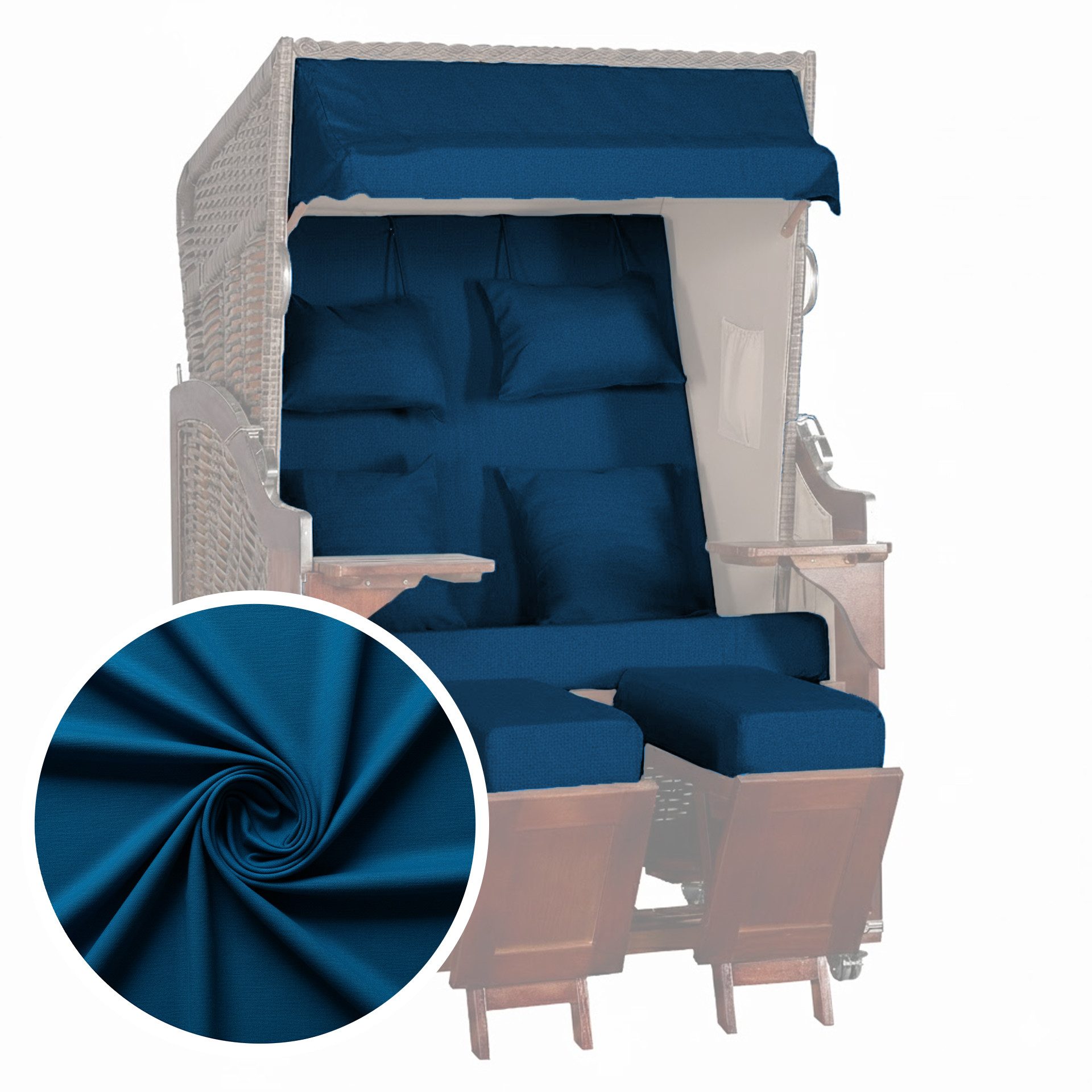 WebaVita Strandkorb Strandkorb Karibik Pinie Stahlblau, BxTxH: 123x90x170 cm, Strandkorb