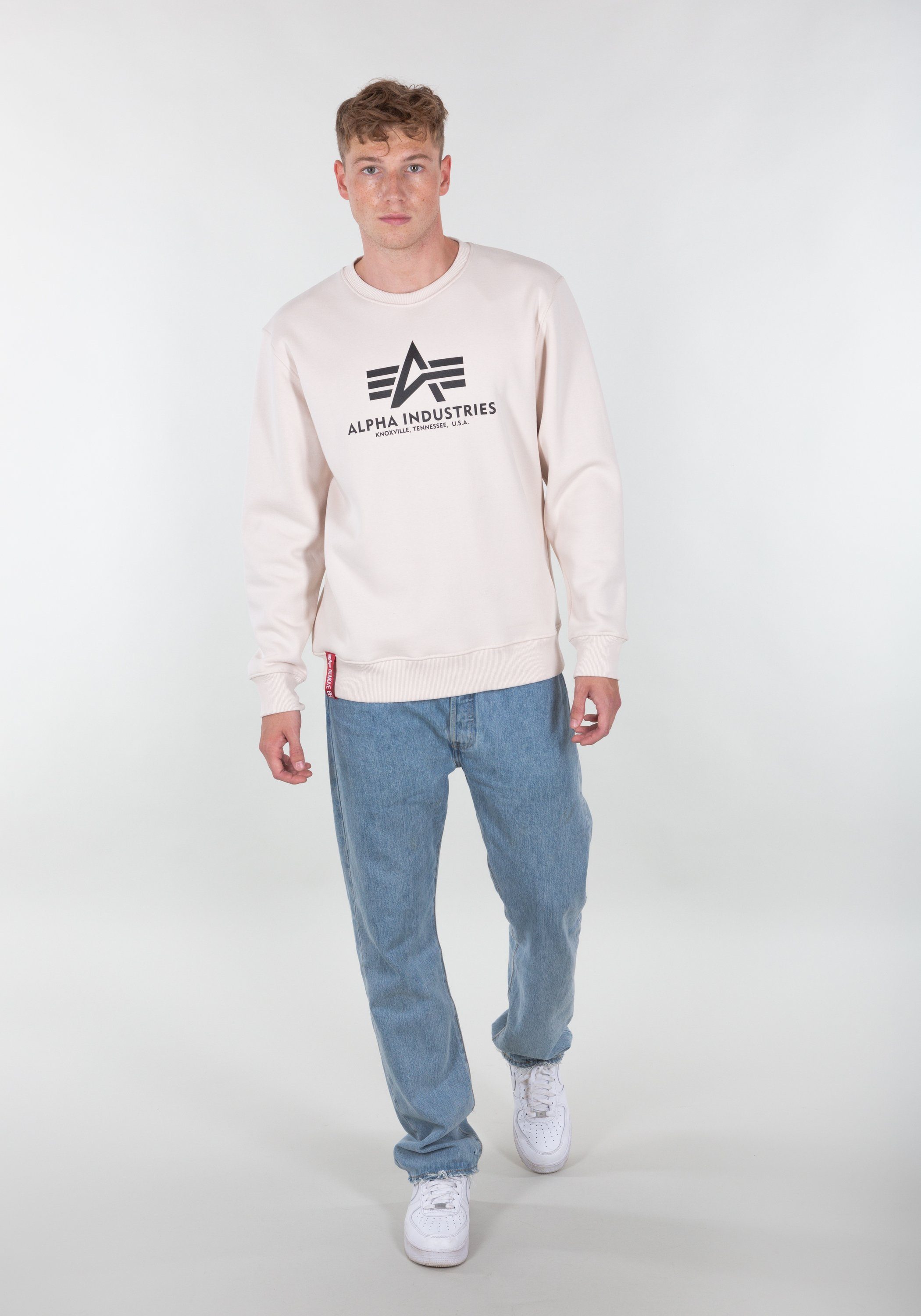 Sweatshirts Basic white Industries Alpha Industries Men stream Sweater Alpha - jet Sweater