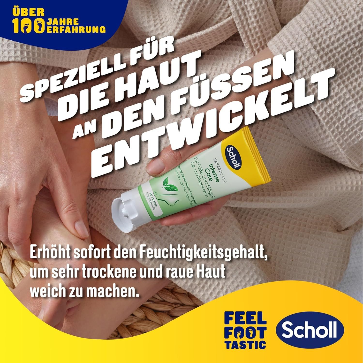 Scholl Fußcreme ExpertCare, reichaltige Fuß- und Nagelcreme für raue Füße