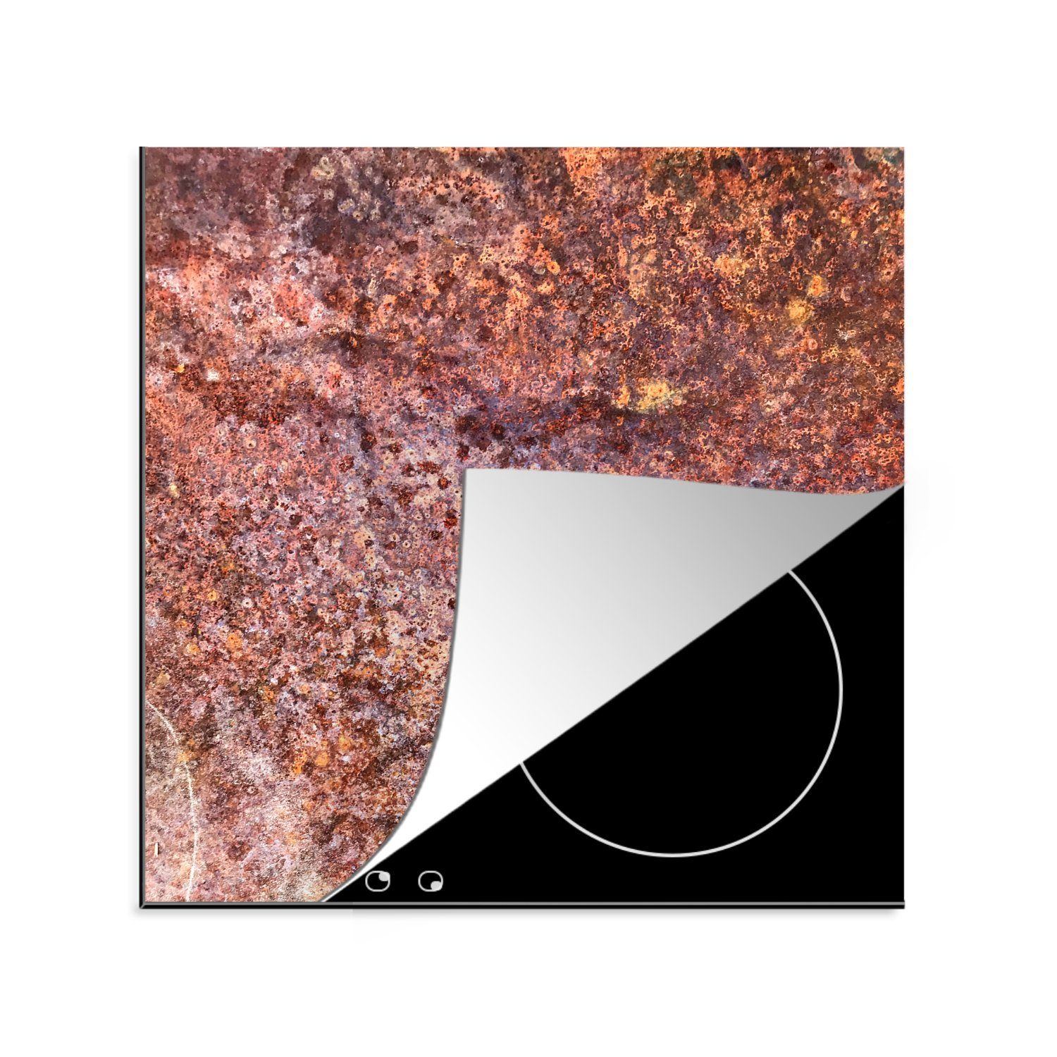 MuchoWow Herdblende-/Abdeckplatte Rost - 78x78 Ceranfeldabdeckung, (1 Arbeitsplatte cm, Braun für Vinyl, küche tlg), - Bronze