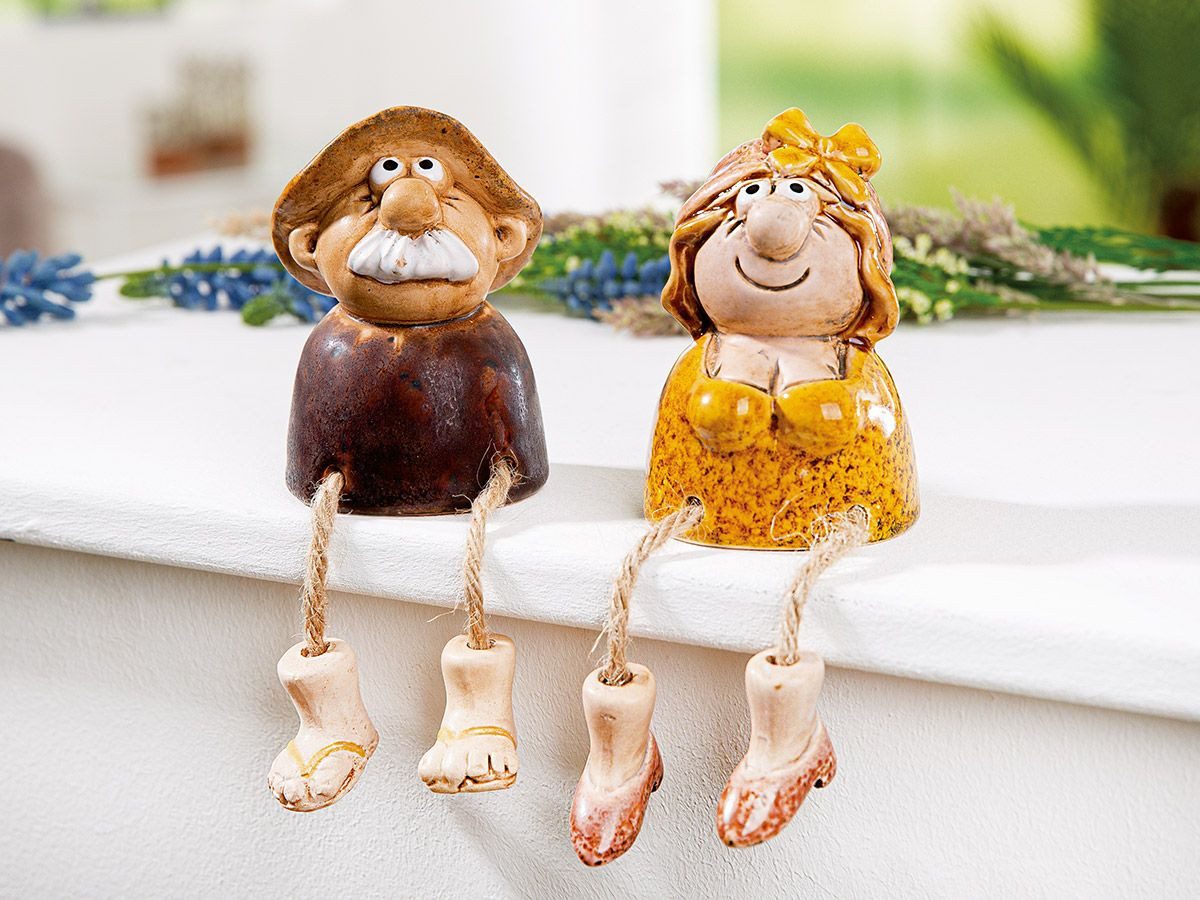 MF Comicfigur Kantensitzer Figuren Rüdiger & Hildegard aus Keramik (2 St)