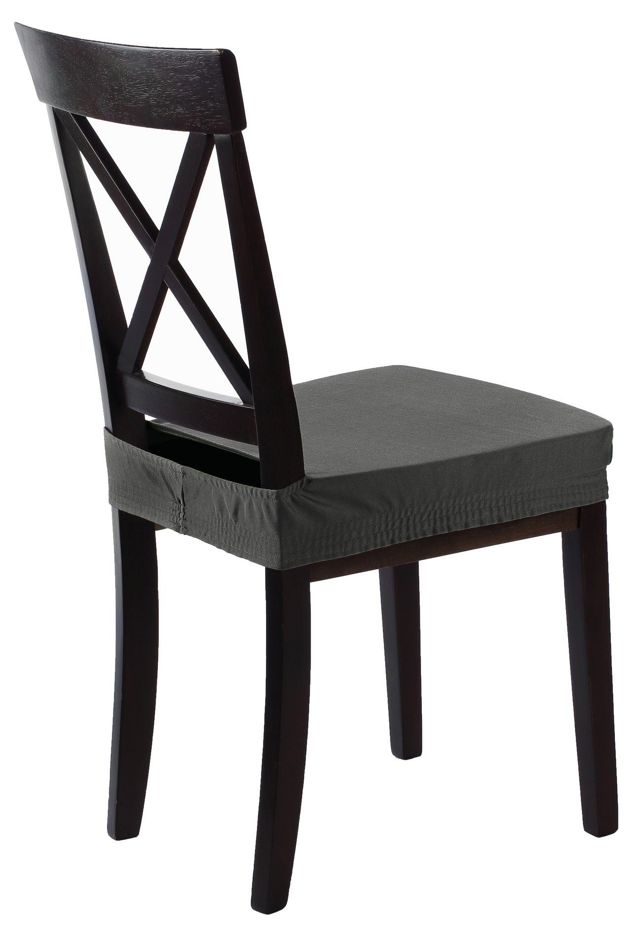 LIVE HOMESTYLE Stuhlbezug Grau sh Sitzbezug Marie Effekt, elastisch SCHEFFLER-HOME Fleckenschutz mit Lotus und