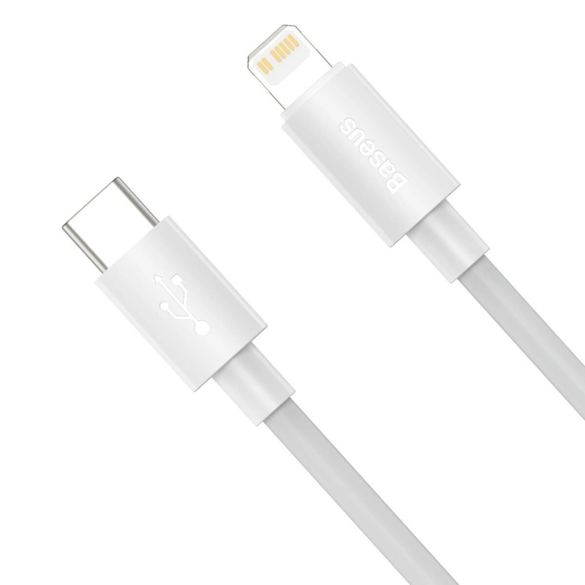 Baseus 2 Stück Schnell-Ladekabel USB-C auf Lightning PD 20W 1.5m Weiß Smartphone-Kabel