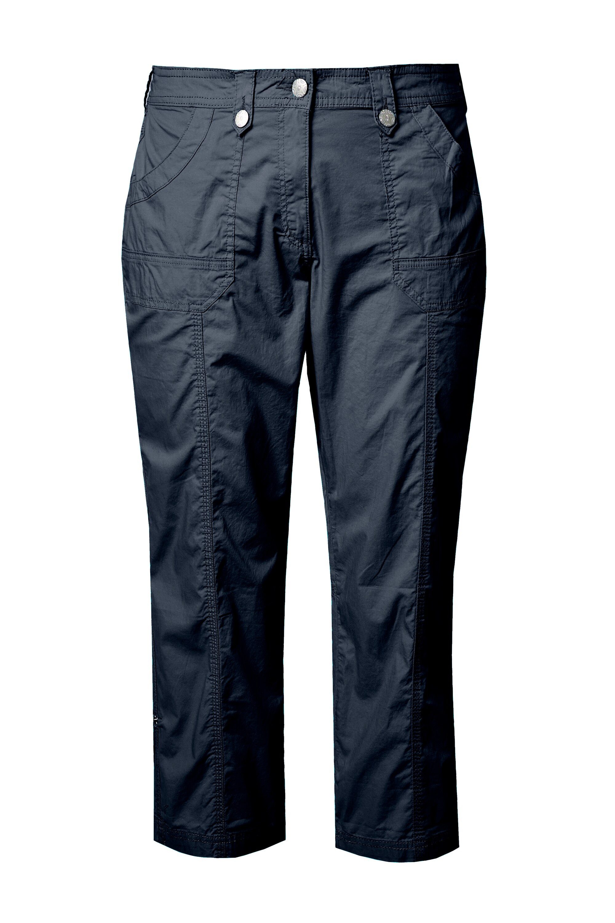 Ulla Popken Funktionshose 7/8-Cargohose Krempelriegel Komfortbund günstig online kaufen