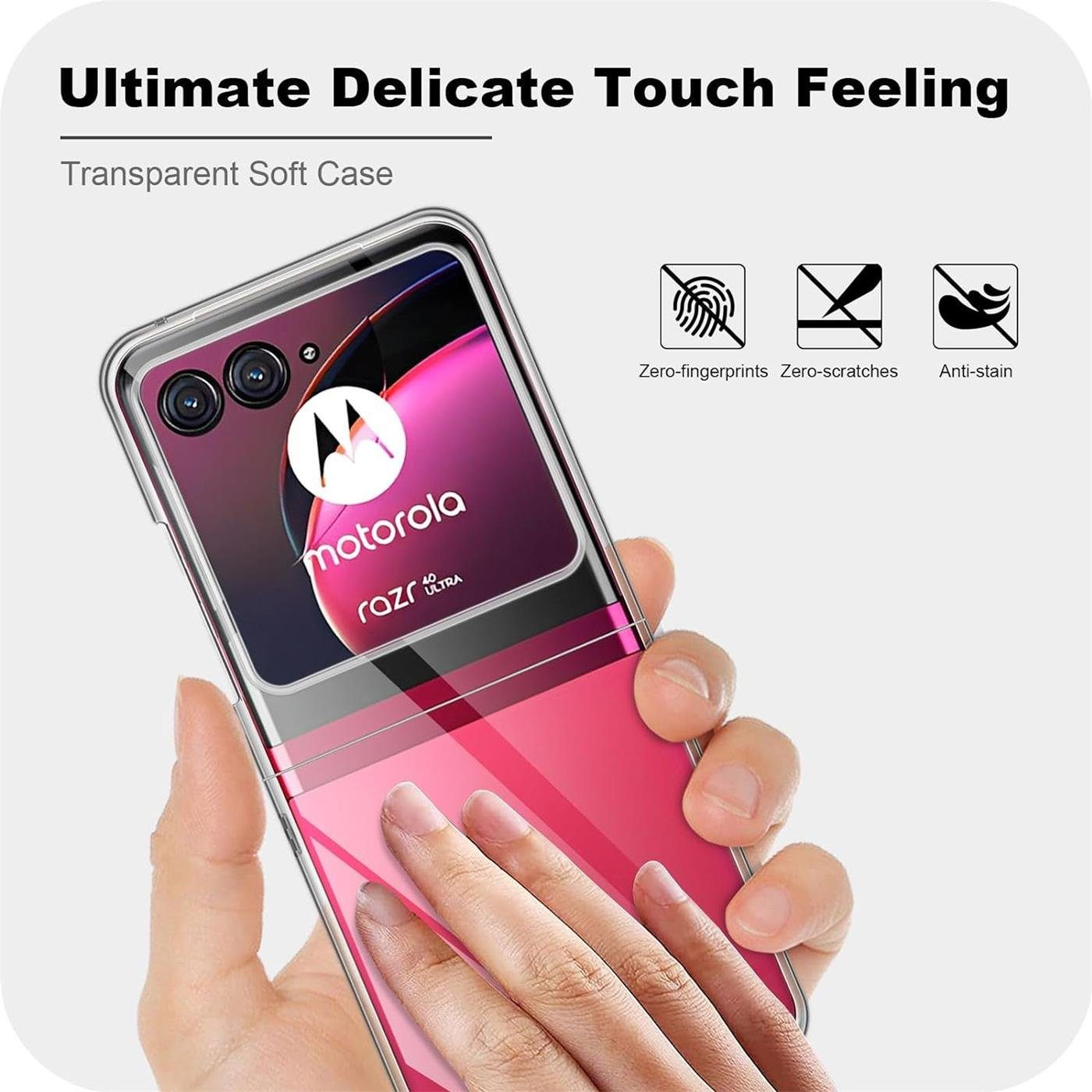 CoolGadget Handyhülle Transparent Ultra Slim Case für Motorola Razr 40 Ultra 6,9 Zoll, Silikon Hülle Dünne Schutzhülle für Motorola Razr 40 Ultra Hülle