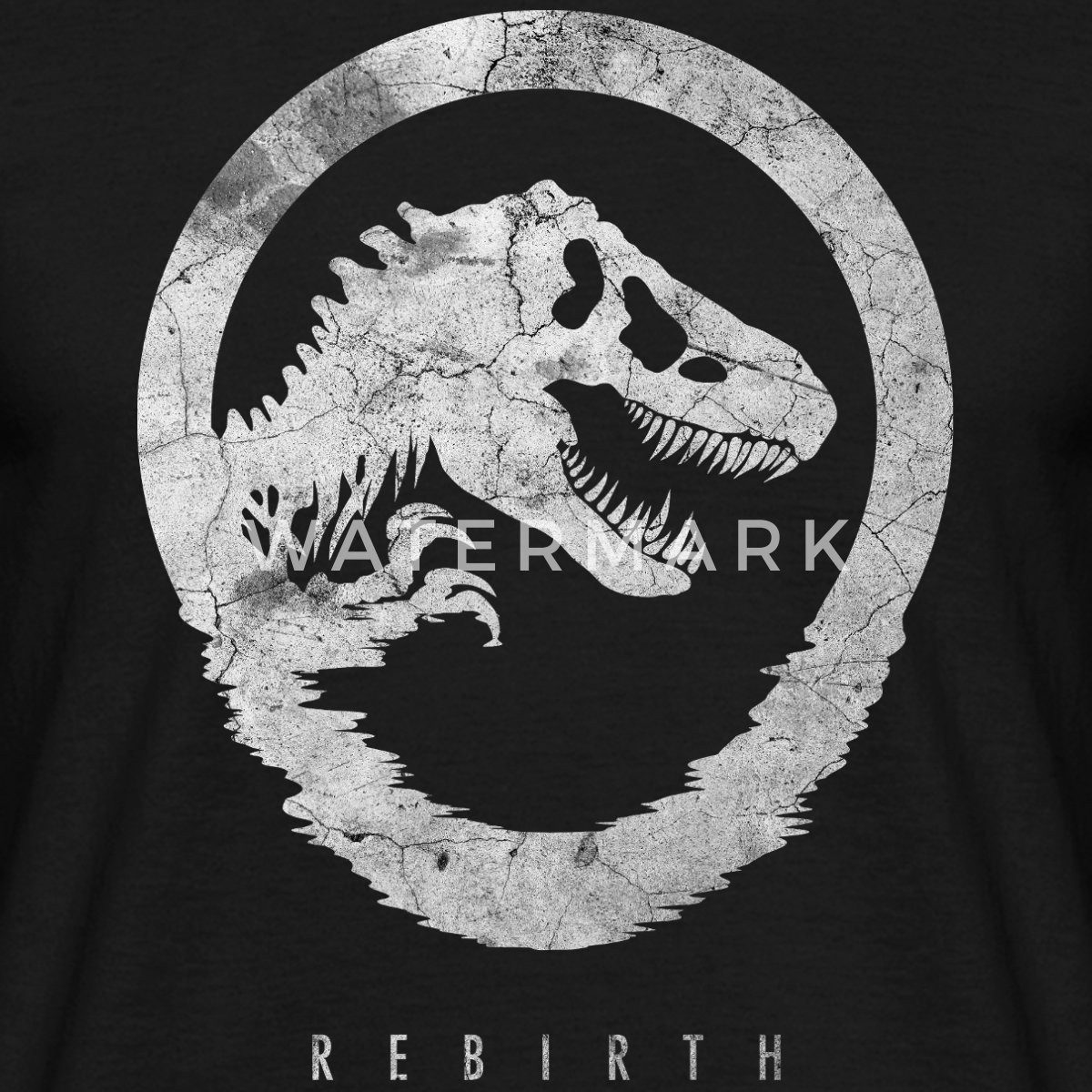Spreadshirt T-Shirt Jurassic World Rebirth Logo Mit T-Rex Im Steinlook Männer T-Shirt (1-tlg)