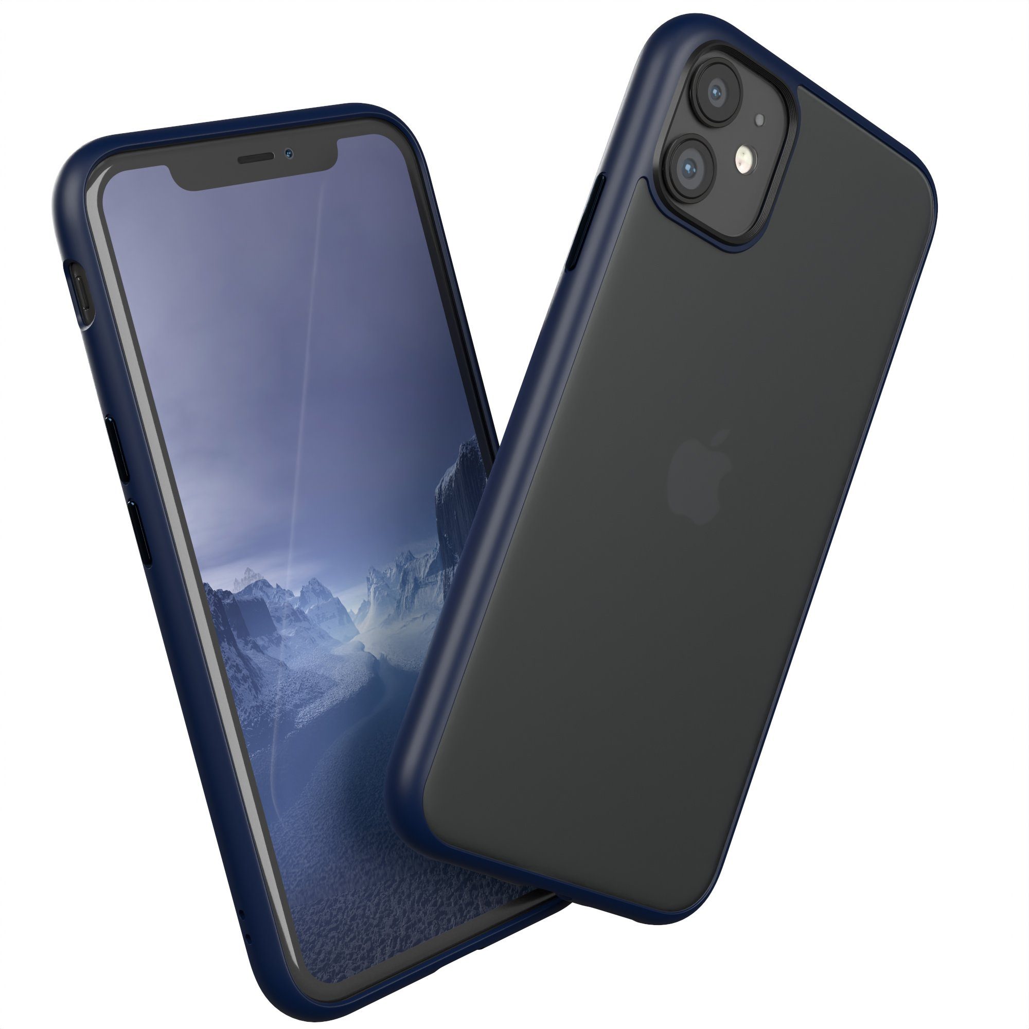 EAZY CASE Handyhülle Outdoor Case für Apple iPhone 11 6,1 Zoll, Hülle kompatibel mit Qi & Magsafe Robust Back Cover Blau / Nachtblau