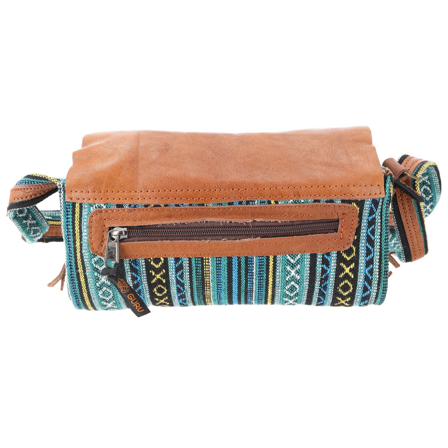 Guru-Shop Schultertasche Ethno Schultertasche mit Leder, Nepaltasche -.. – Bild 2 von 4