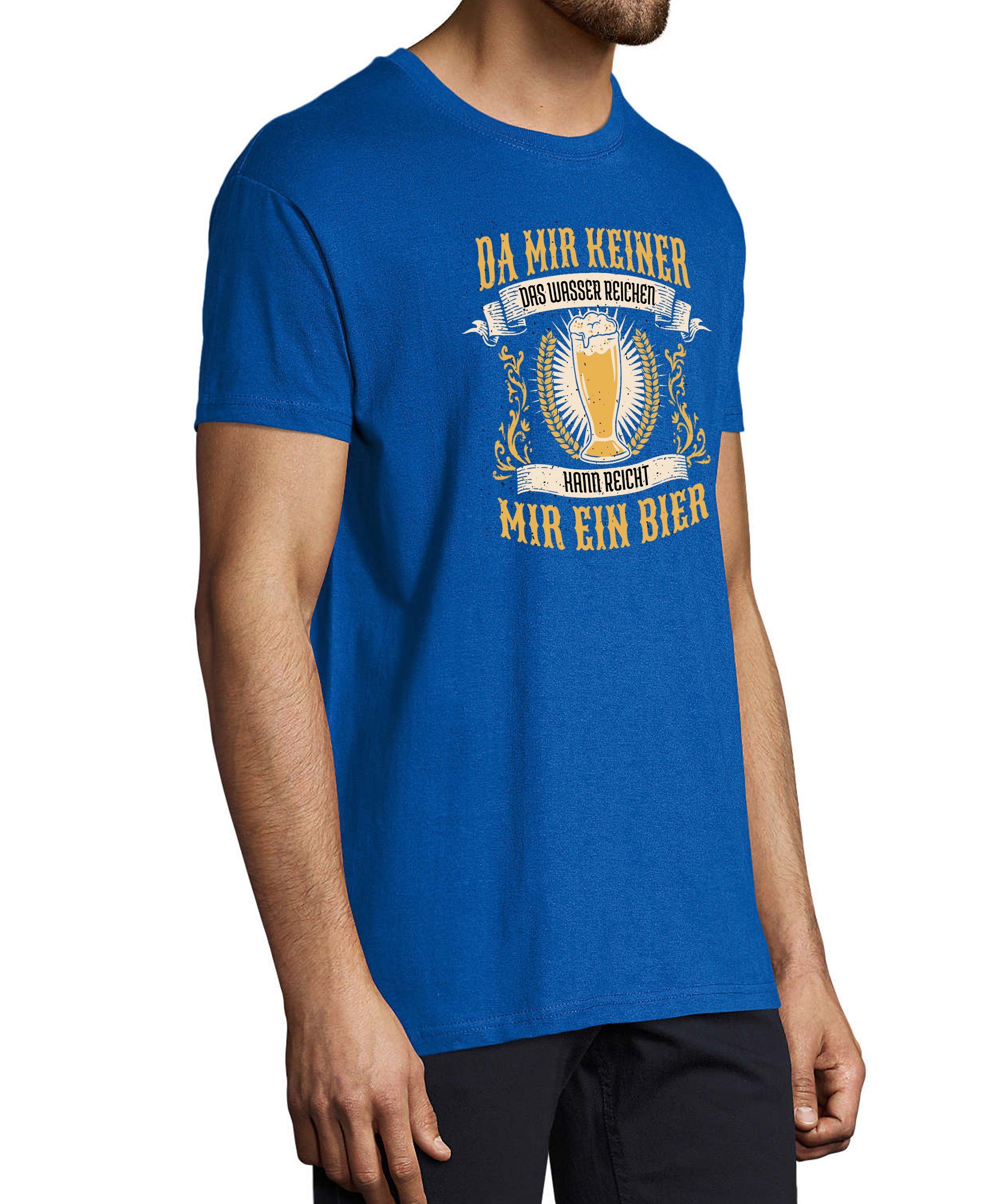 - blau Bier Oktoberfest T-Shirt ein Regular Shirt MyDesign24 Herren reicht mir Trinkshirt royal mit Fun Aufdruck Print Fit, i308 Baumwollshirt