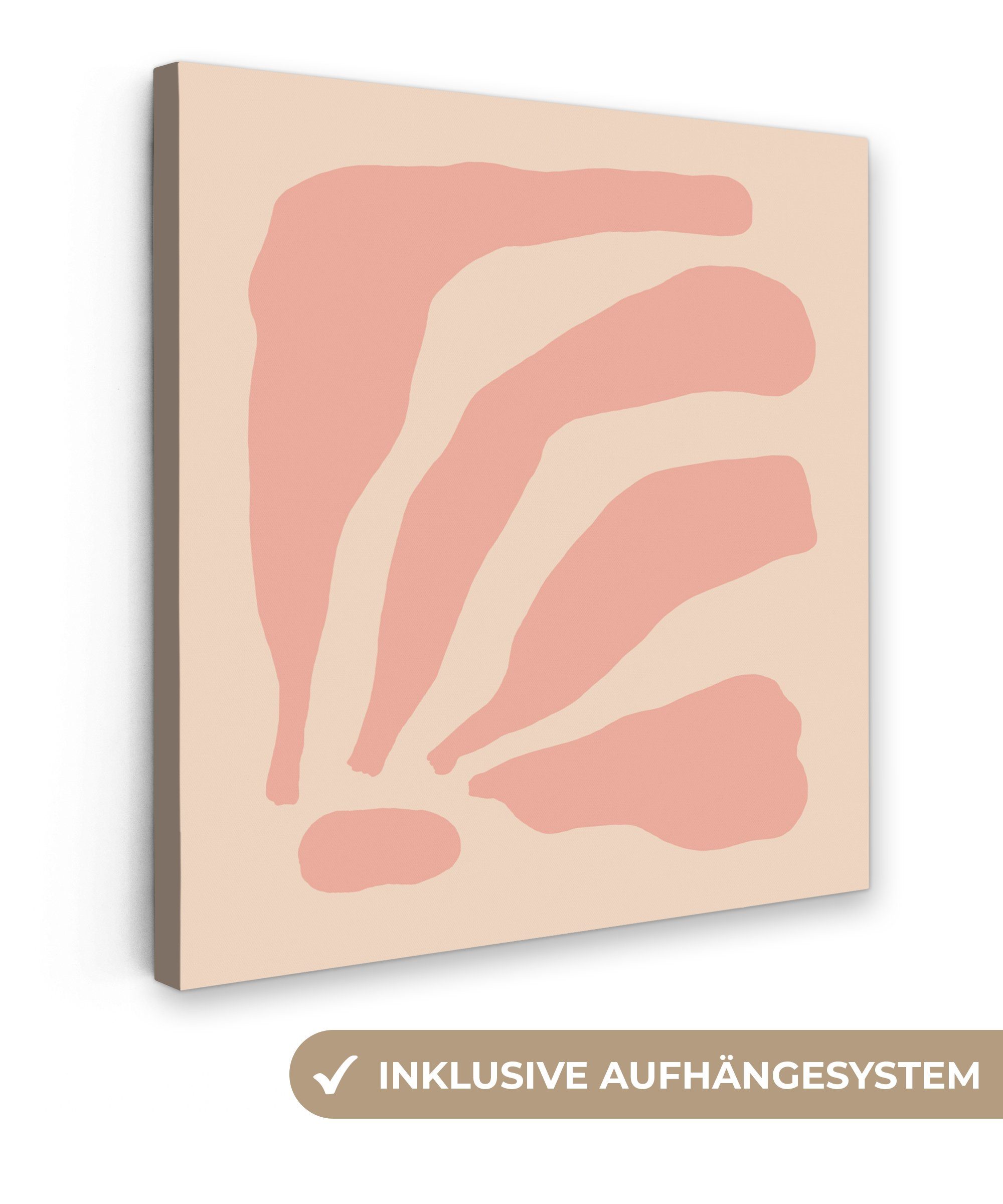 OneMillionCanvasses® Leinwandbild Bohème - Rosa - Pastell - Abstrakt, (1 St), Leinwand Bilder für Wohnzimmer Schlafzimmer, 20x20 cm