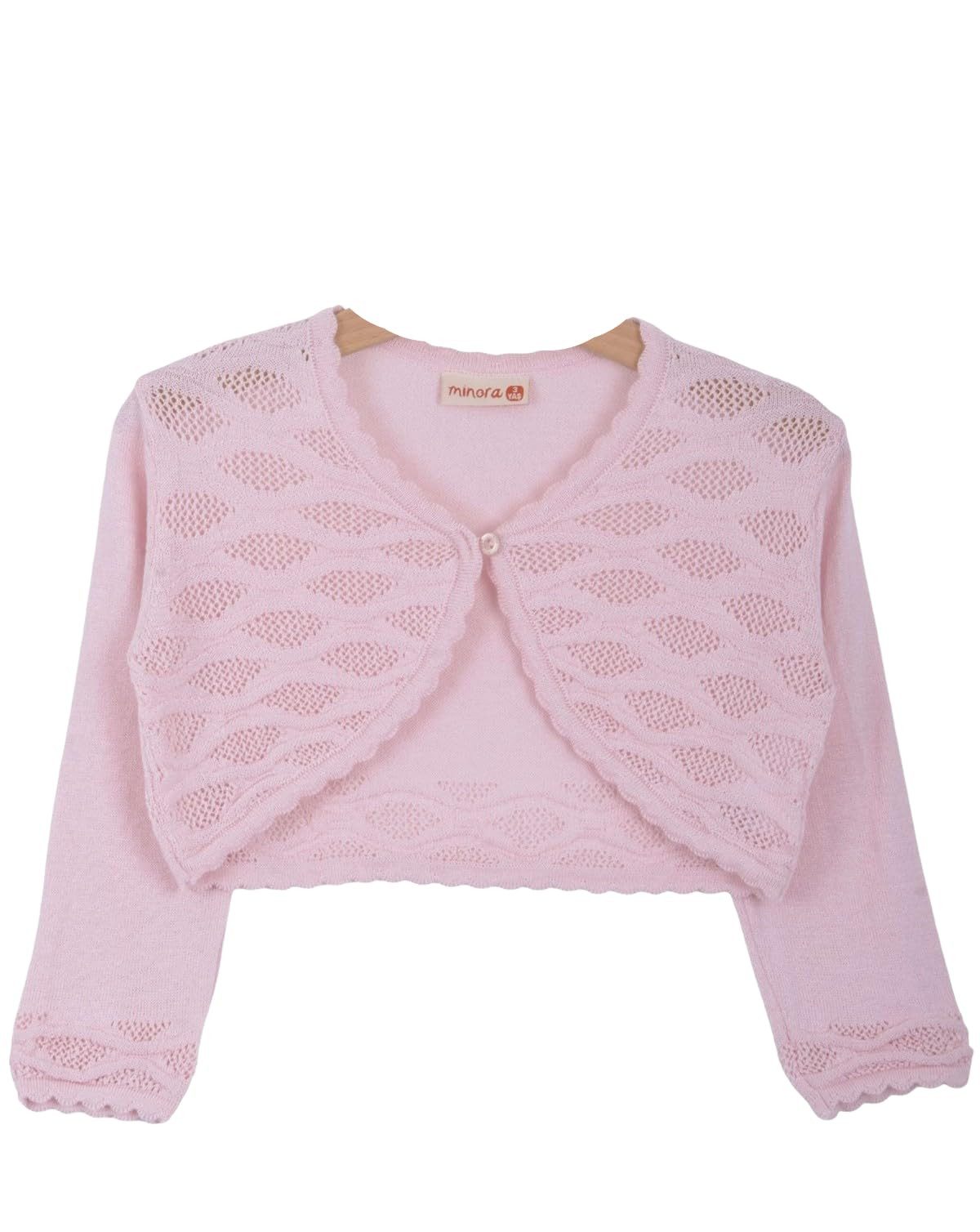 Minora Strickkleid Baby/Kind Bolero Taufweste Strickwaren Mädchen Langarm