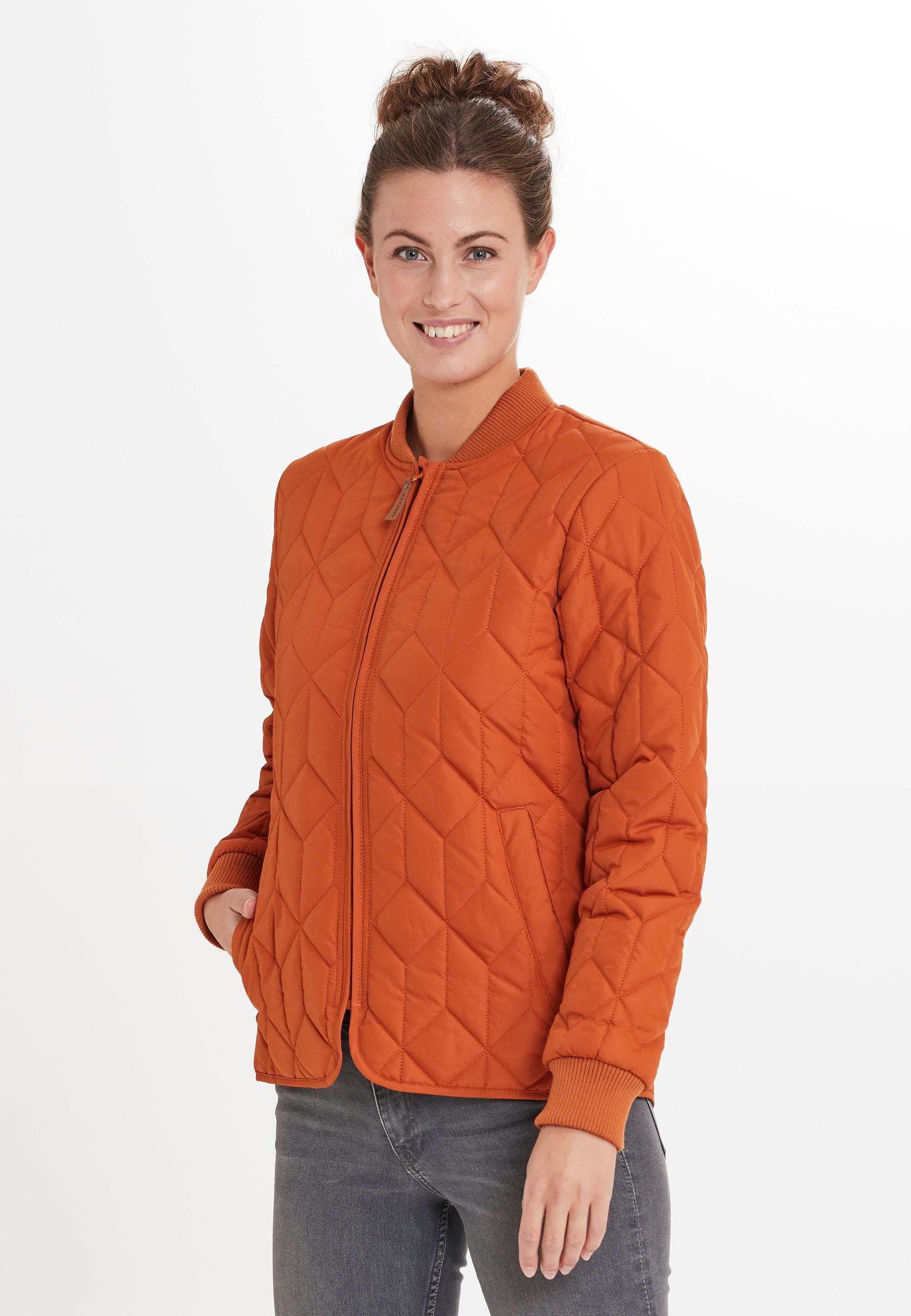 mit REPORT Piper WEATHER elastischen Bündchen Outdoorjacke orange-dunkelbraun