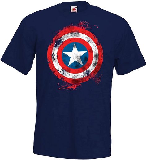 Youth Designz T-Shirt »Vintage Captain America Herren T-Shirt« Mit trendigem Frontprint