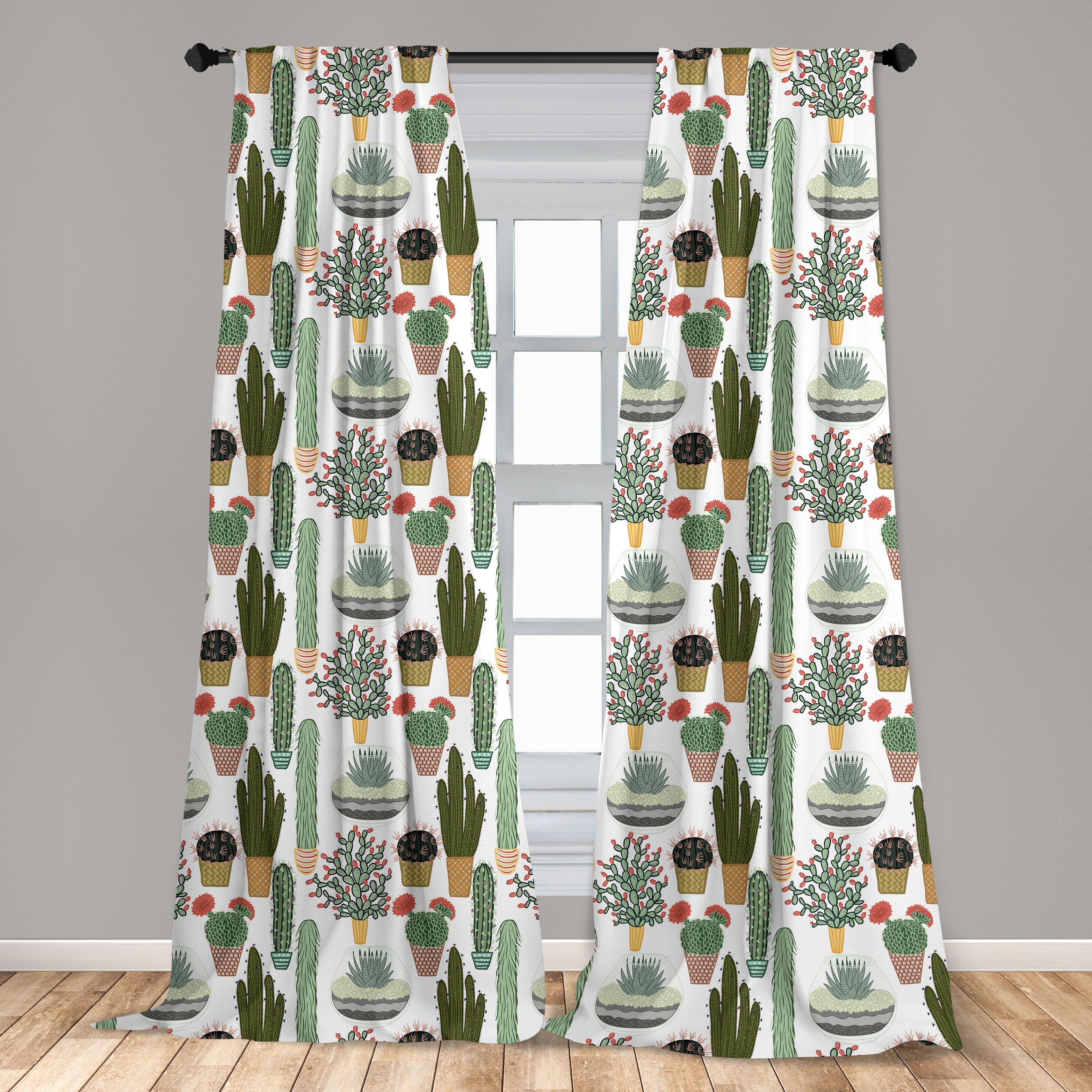 Microfaser, Abakuhaus, Kaktus Schlafzimmer Wohnzimmer Succulents Gardine Blumentöpfe für Dekor, Vorhang