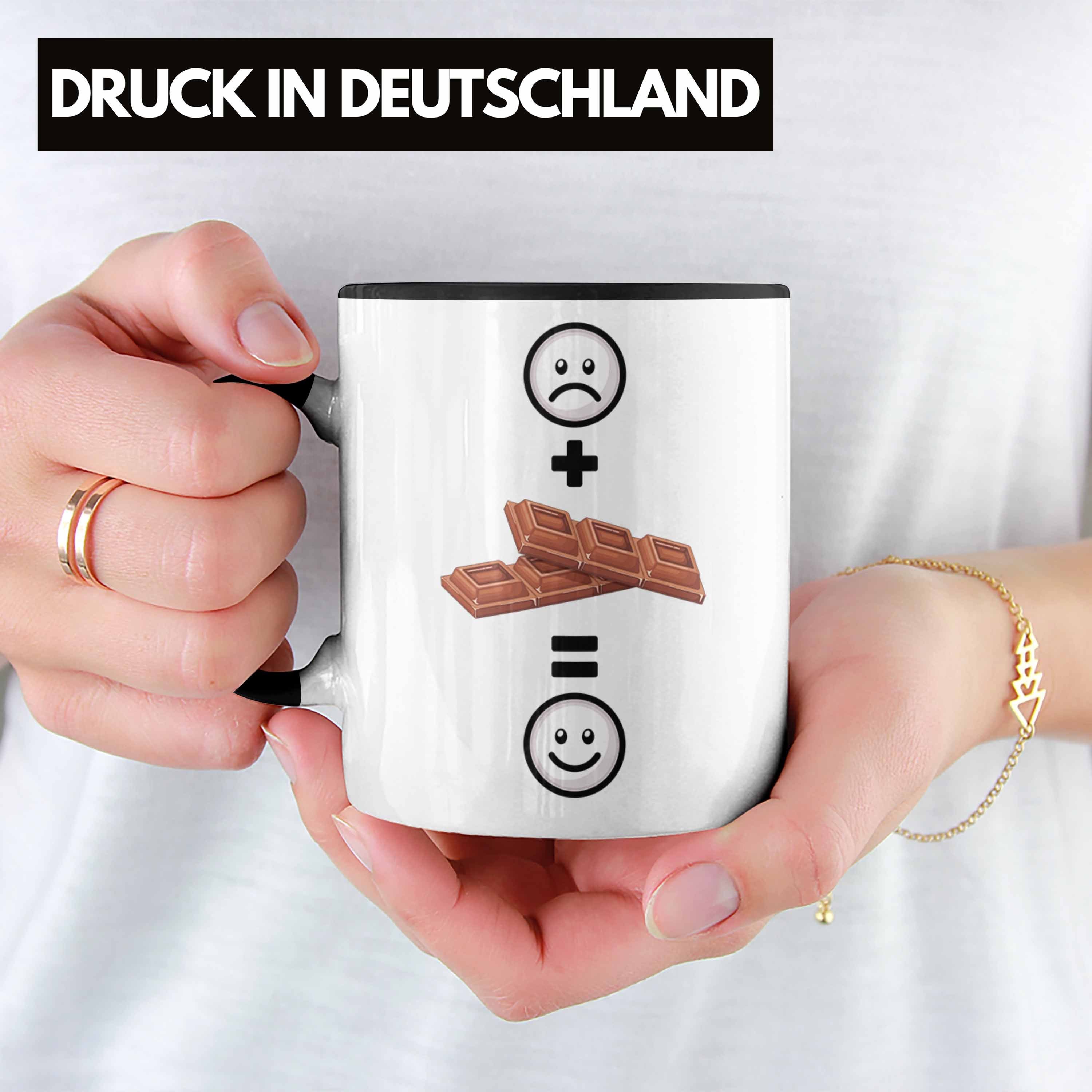 Trendation Tasse Schokolade Tasse Schoko-Liebhaber Schwarz Lustige Geschenkidee :( Geschenk für