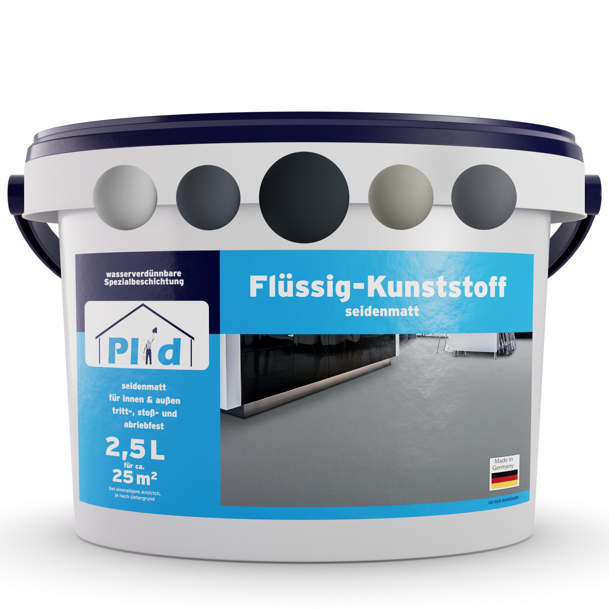 plid Bodenversiegelung Flüssigkunststoff Innen & Außen - Bodenbeschichtung - Flüssig PVC, Wasserfest