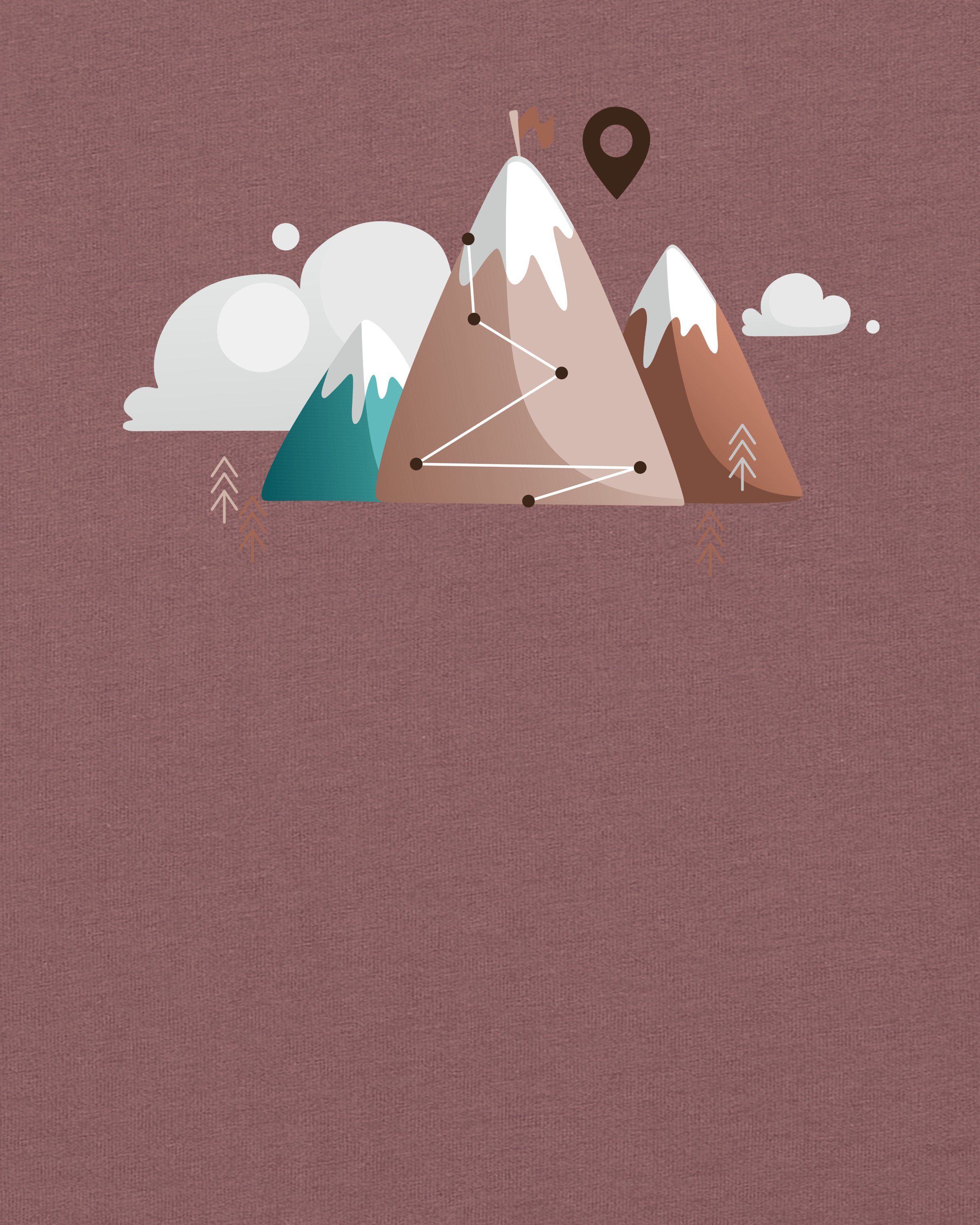 wat? Apparel Print-Shirt Mountain Kaffa (1-tlg) Path Clouds Coffee &