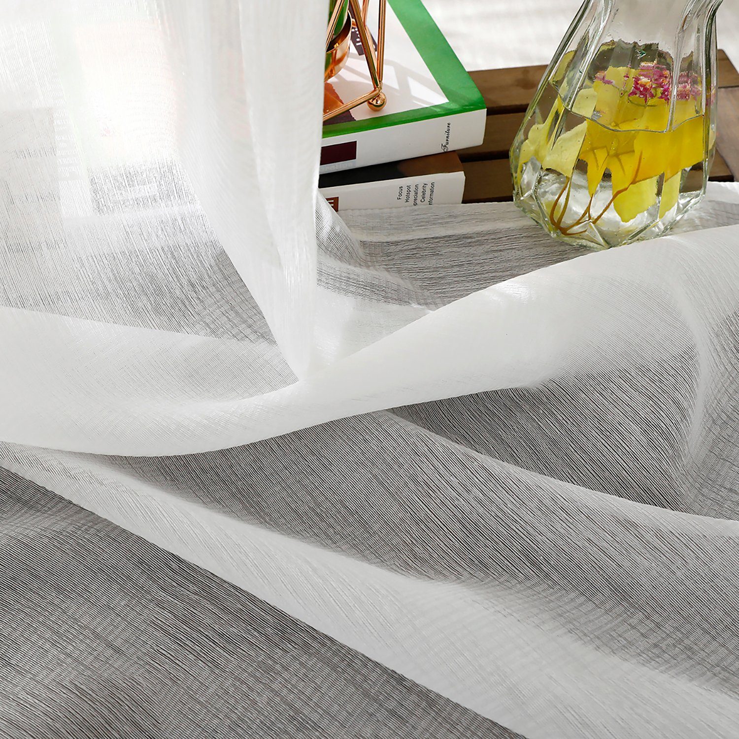 St), Voile Modern Vorhang Gardine, transparent, Ösen HOMEIDEAS, (2