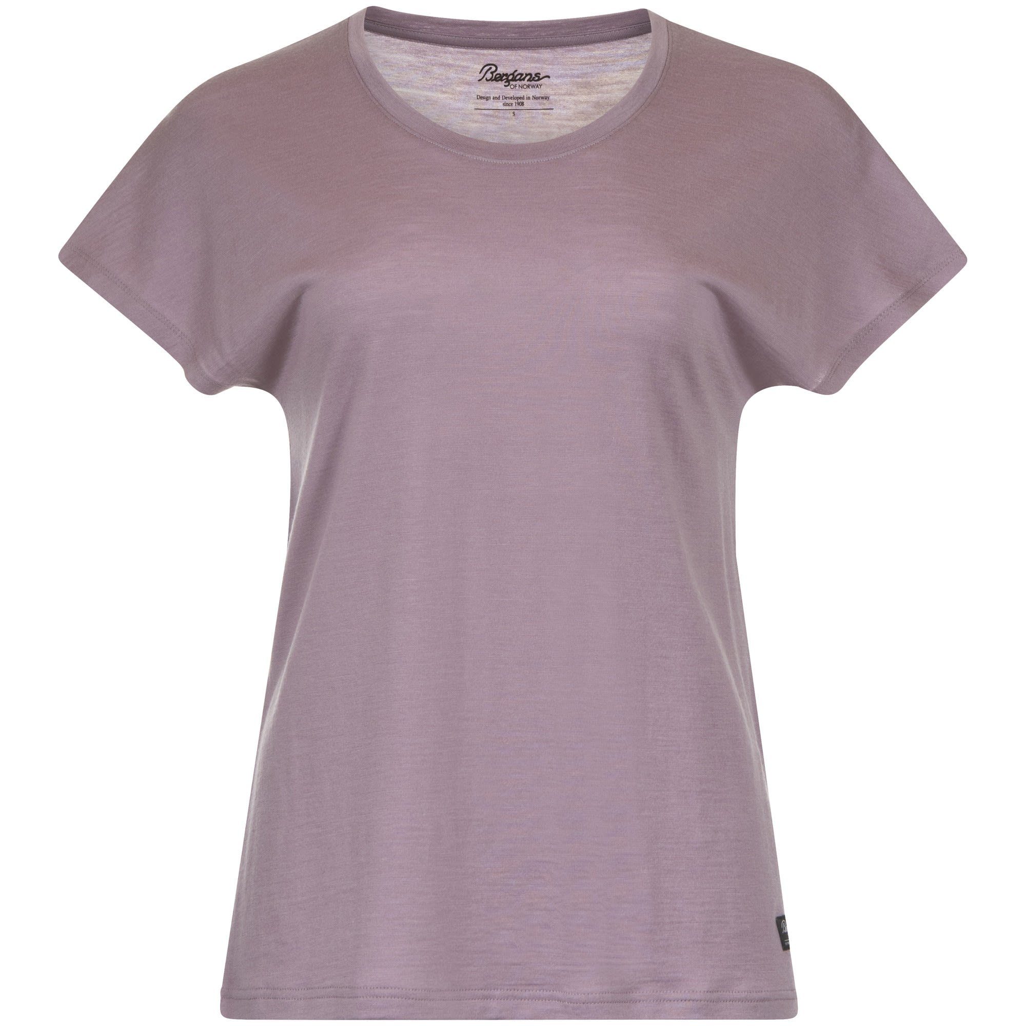 Bergans T-Shirt Bergans Urban Wool W Tee Damen Kurzarm-Shirt Lilac Chalk