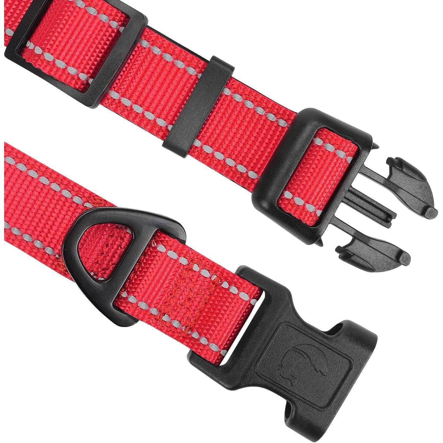 LuxusKollektion Hunde-Halsband Halsband Hund, Neopren/Nylon, Rot, M