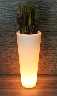 Arnusa Blumentopf Moderner LED Blumenkübel XL 90 cm rund beleuchtet PL404S, mit Akku Modus kabellos einsetzbar Indoor Outdoor