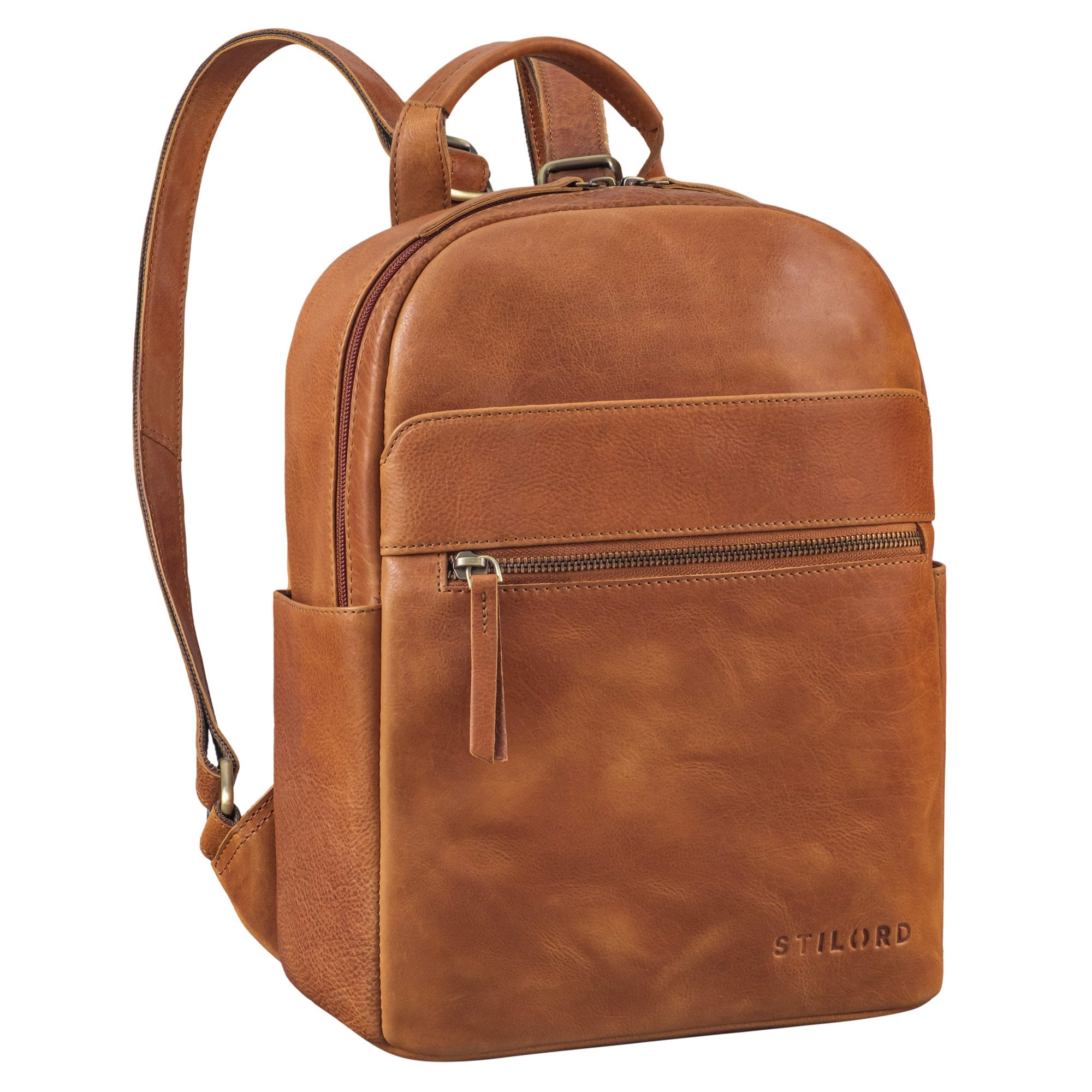 Cityrucksack "Phineas" Lederrucksack Damen u. Herren mittel-groß