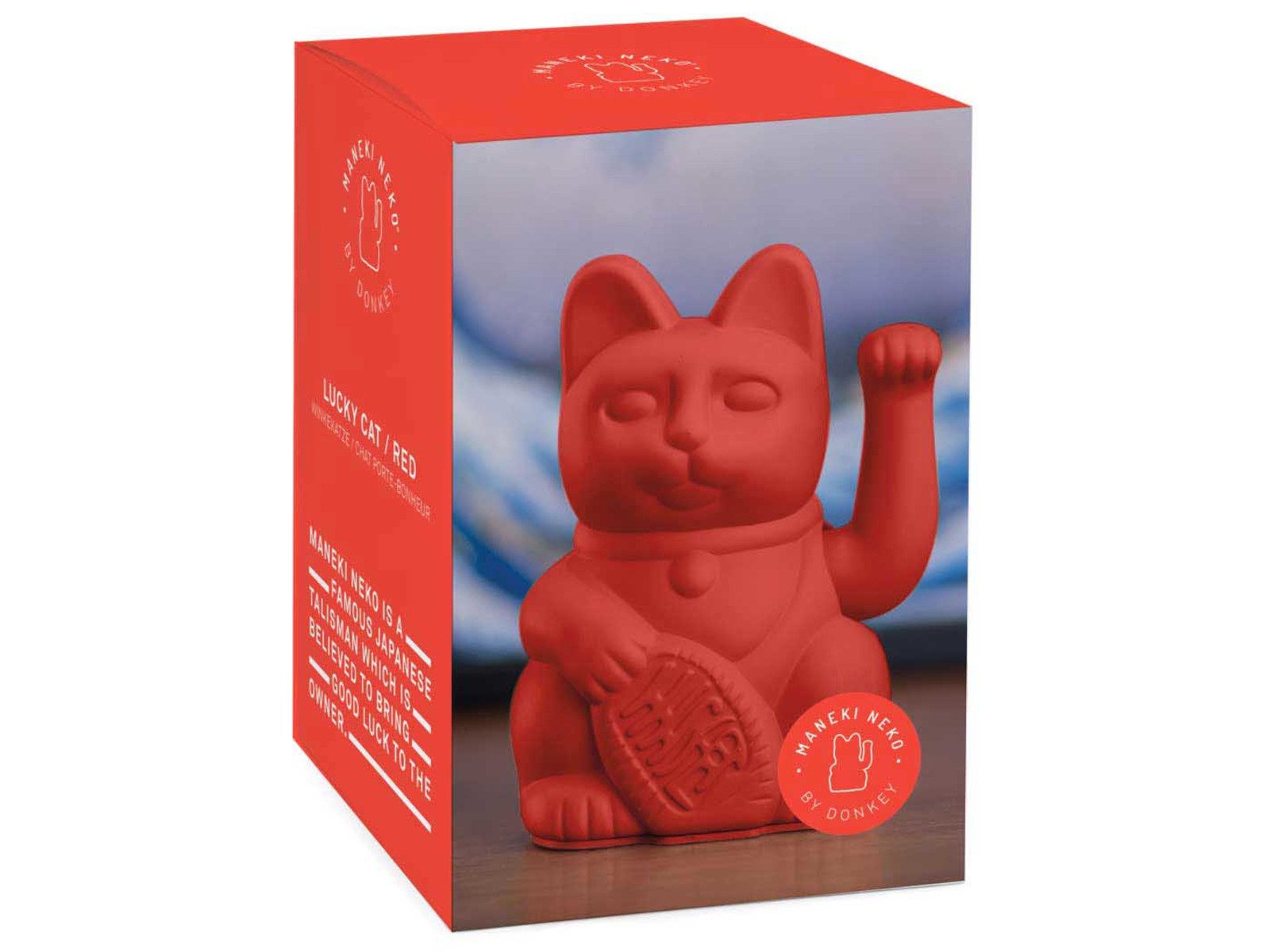 Donkey Products Dekofigur Lucky Cat Classic Winkekatze rot 15cm