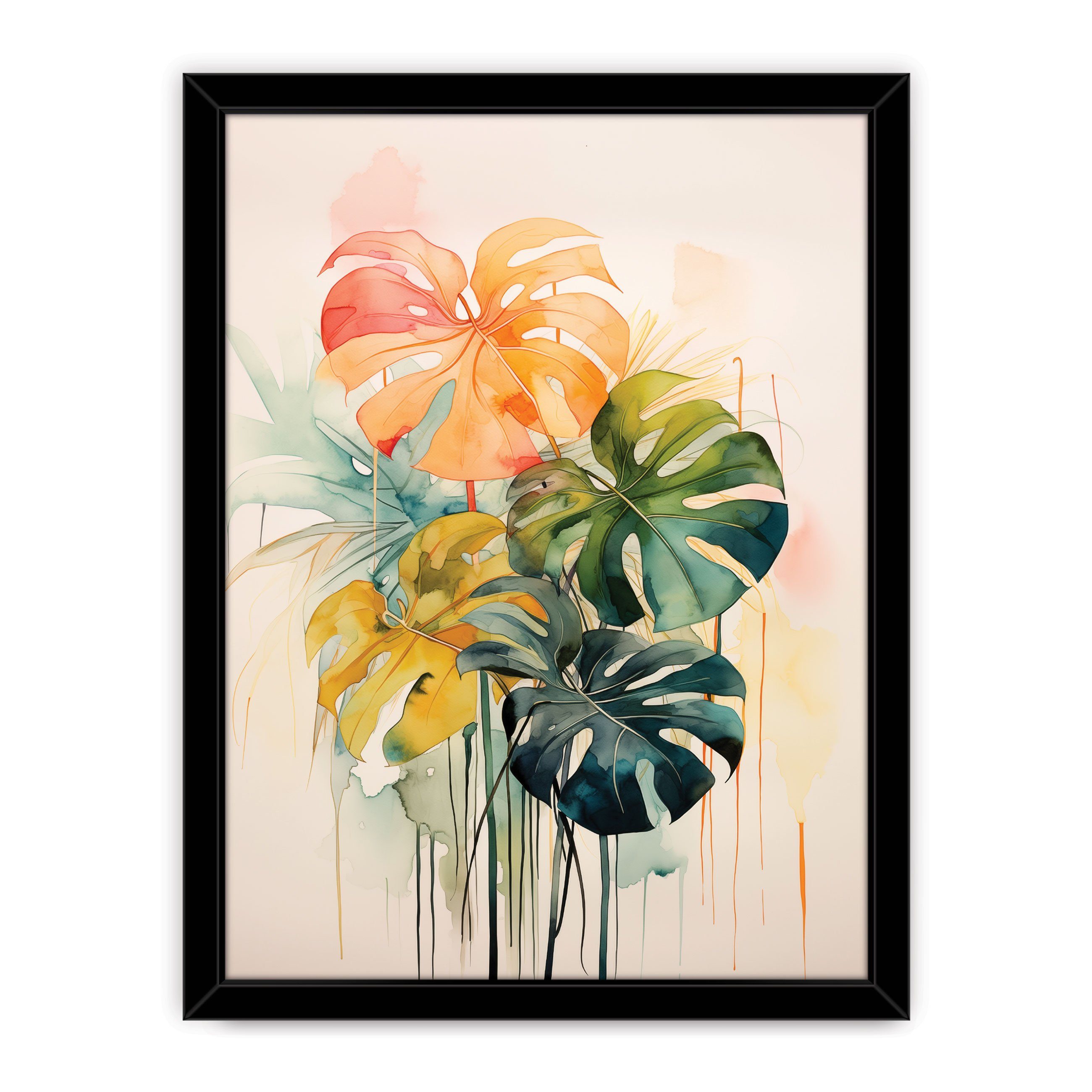 Wallarena Poster Blätter Monstera Wohnzimmer Schlafzimmer günstig online kaufen