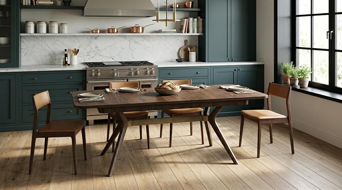 Xlmoebel Küchentisch Tisch Stil modern braun praktisch rechteckig Wohnzimmer ausklappbar (1-St., 1-tlg)